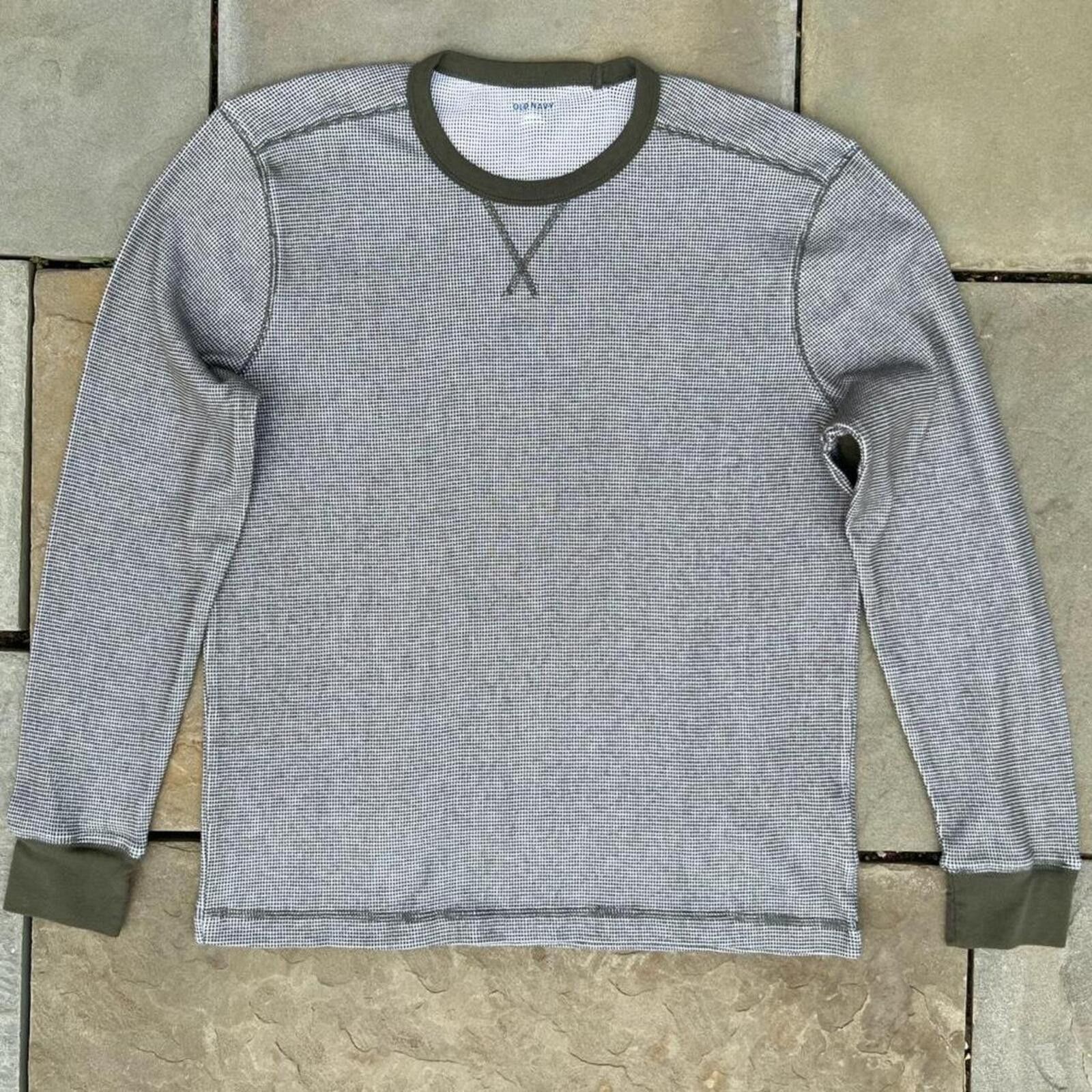 Old Navy 2 Tone Olive Green/Waffle Knit Thermal Size US L / EU 52-54 / 3 - 1 Thumbnail
