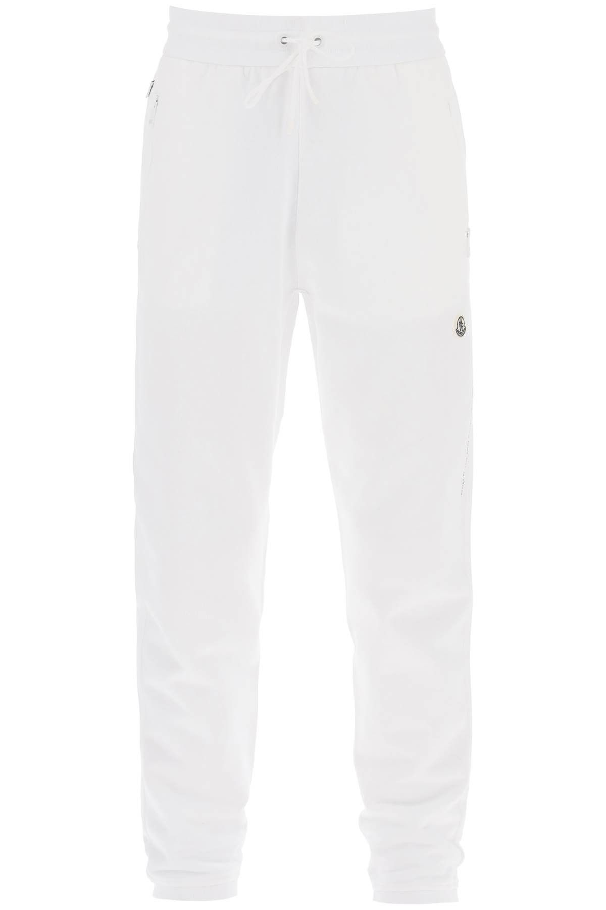 image of Moncler Tapered Cotton Sweatpants in Bianco, Men's (Size 30)