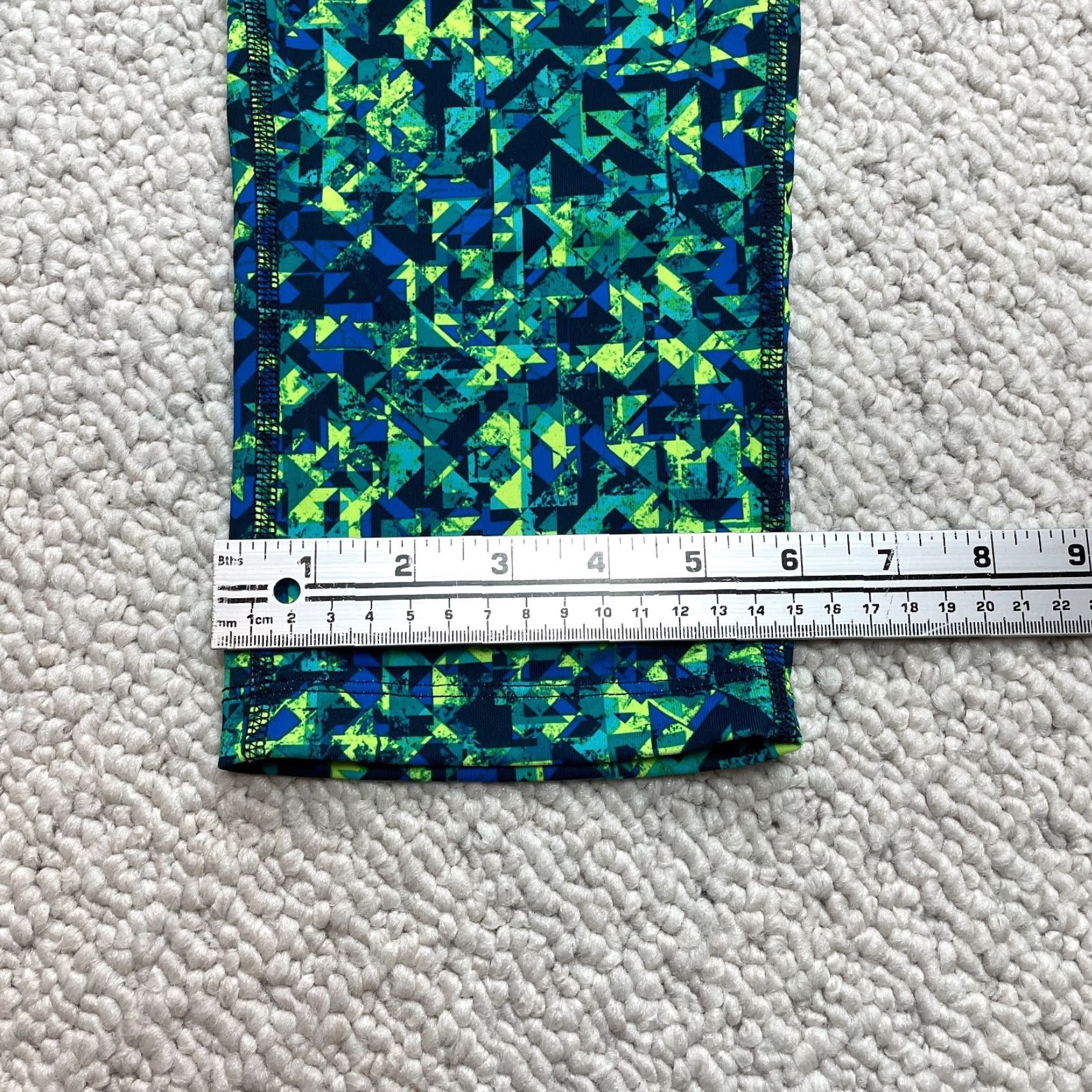 Vintage Xersion Legging Yoga Pants Womens M Medium Fitted Green Blue Stretch Active 30x20 Geometric Pattern Legging Size 32" / US 10 / IT 46 - 2 Thumbnail