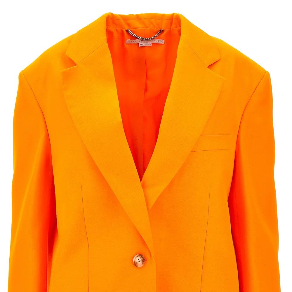 Stella McCartney o1s22i1n1024 Eco-Friendly Single-Breasted Blazer in Orange Size S / US 4 / IT 40 - 2 Thumbnail