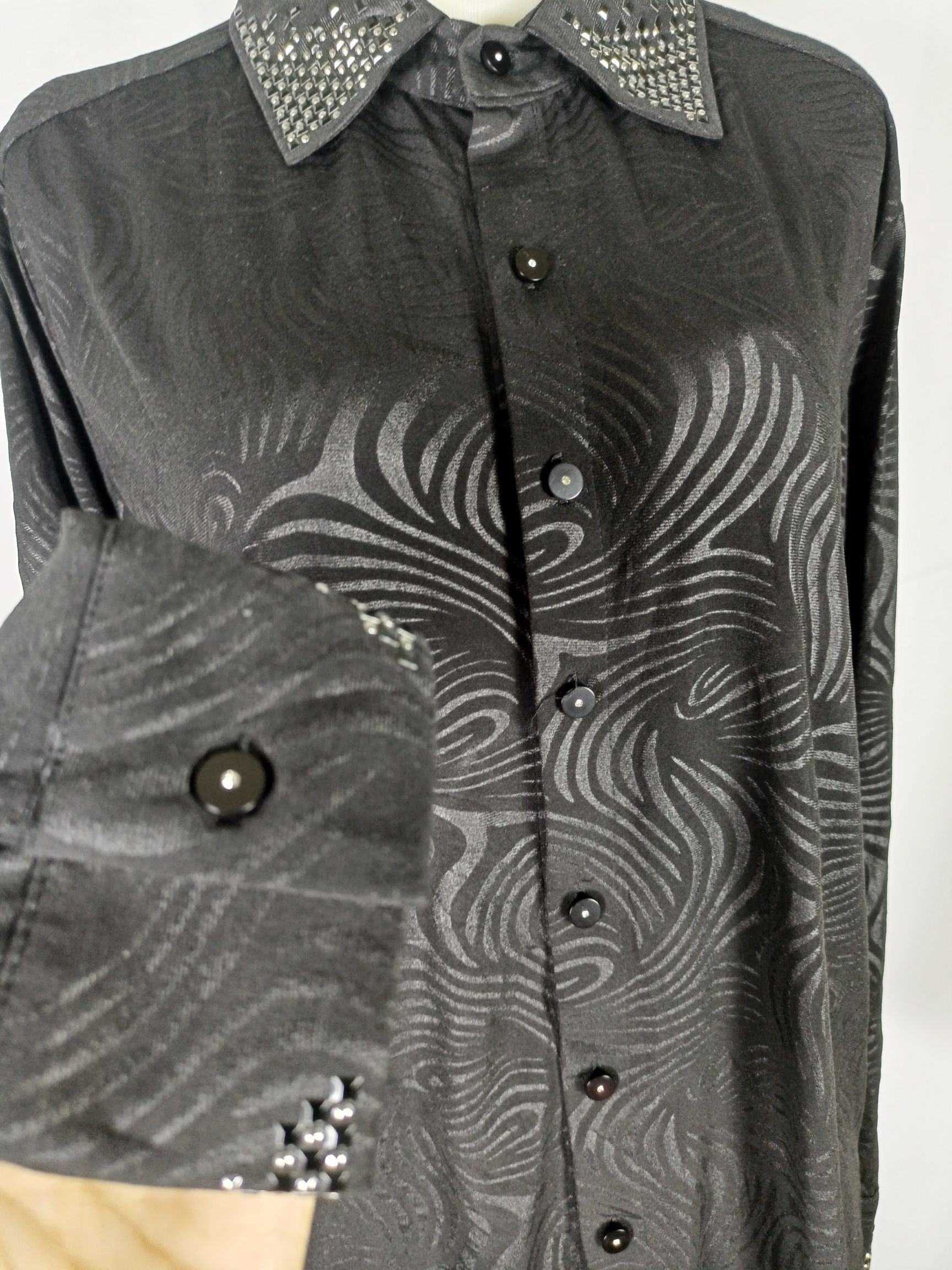 Japanese Brand Women Printed Black Button Long Sleeve Blouse Size L / US 10 / IT 46 - 11 Thumbnail