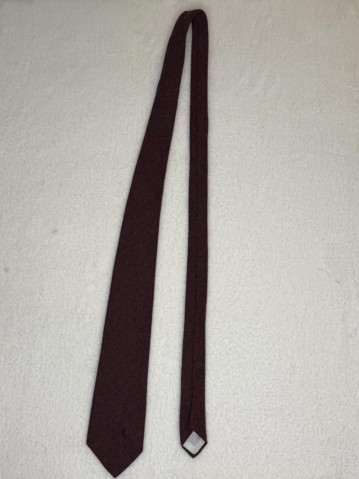Yves Saint Laurent Yves Saint Laurent Classic Men's Wool Tie Burgundy Bliss Size ONE SIZE - 1 Thumbnail