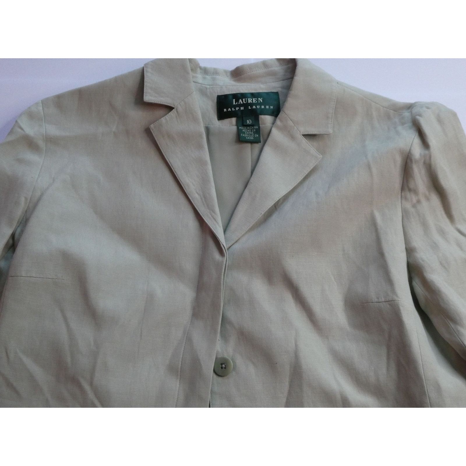 Lauren Ralph Lauren RALPH LAUREN silk linen pant suit set, 10R, beautiful! Size L / US 10 / IT 46 - 2 Thumbnail