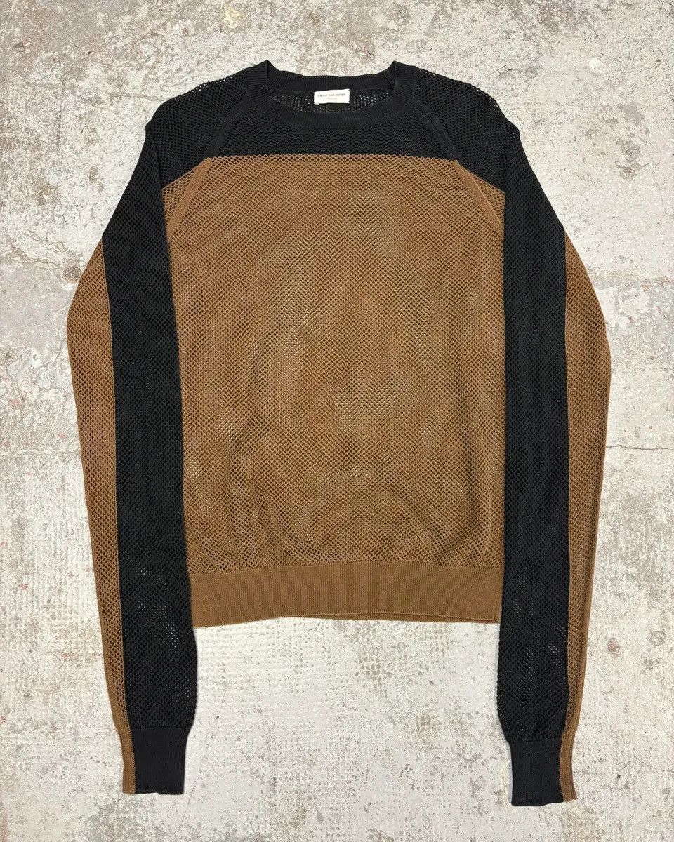 2010s Dries Van Noten Black & Brown Perfored Sweater
