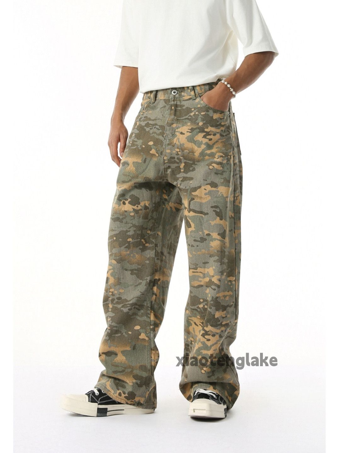 Jean × Vintage Utility skate hiphop loose baggy full pattern cargo jeans Size US 33 - 1 Thumbnail