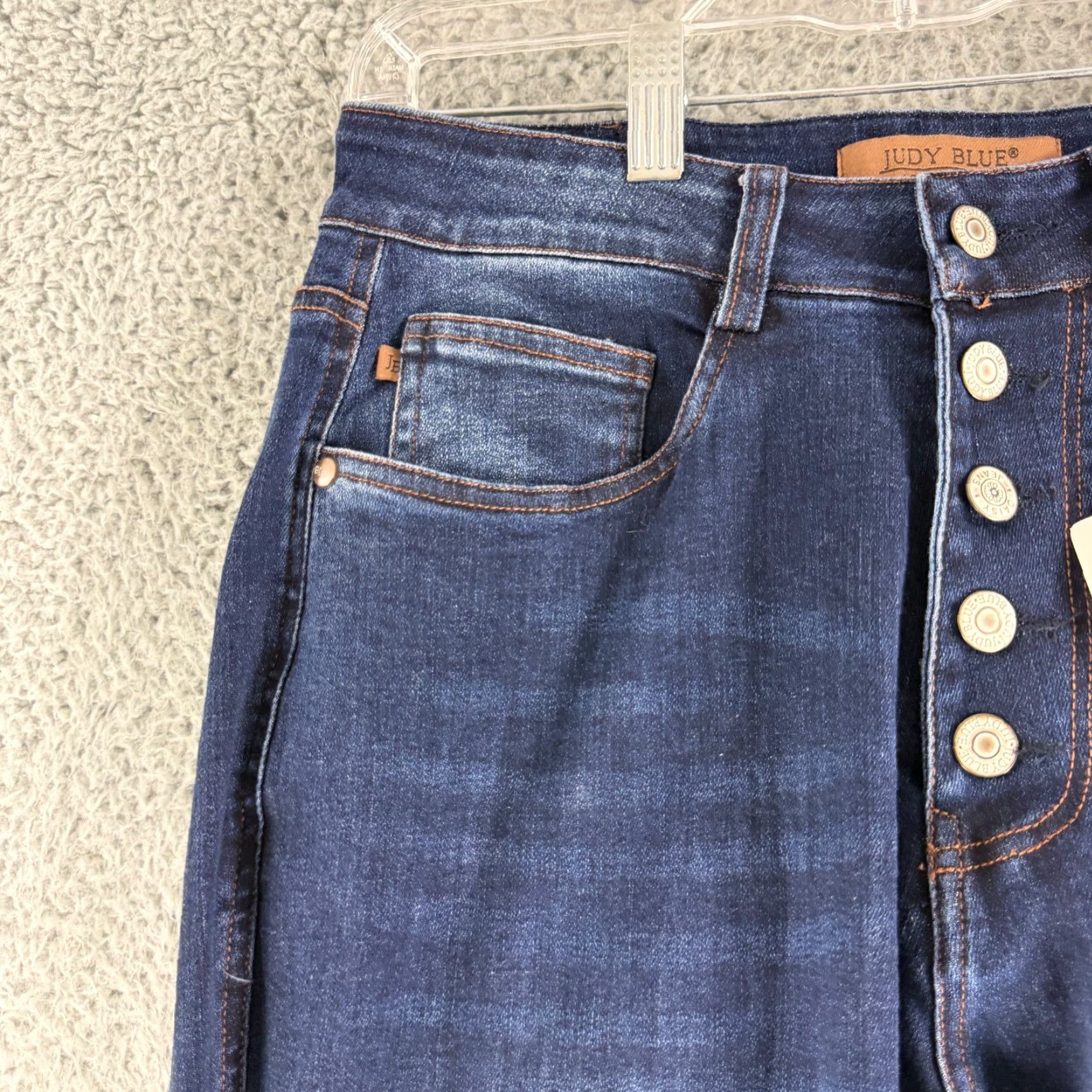 Vintage Judy Blue Jeans Womens Size 28 Blue Denim Straight Leg High Waist Dark Wash Jeans Size 28" / US 6 / IT 42 - 2 Thumbnail