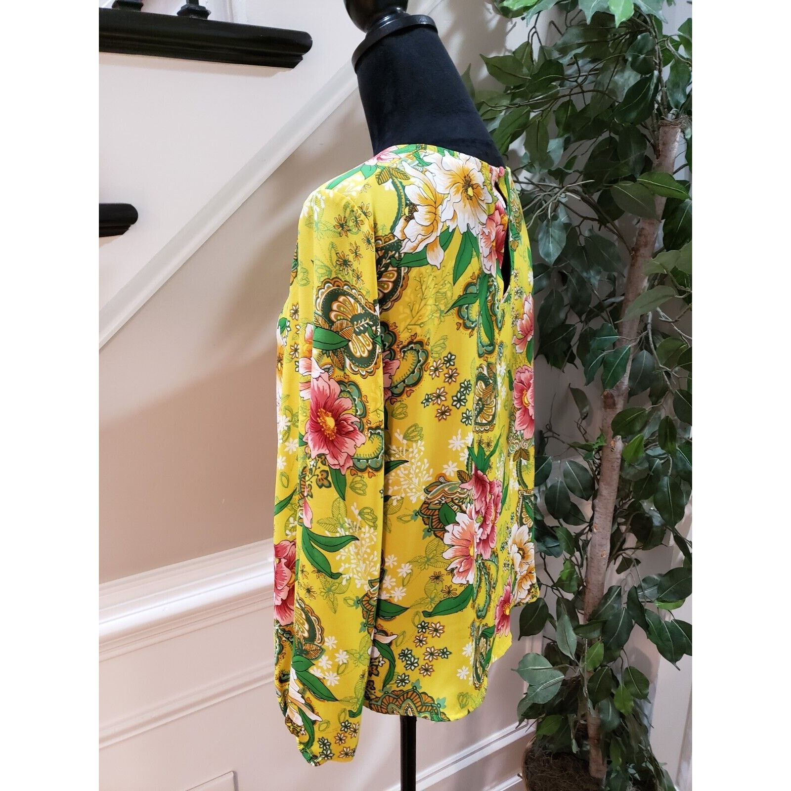 Loft Loft Floral Polyester Round Neck Long Sleeve Top Blouse XS Size XS / US 0-2 / IT 36-38 - 5 Thumbnail