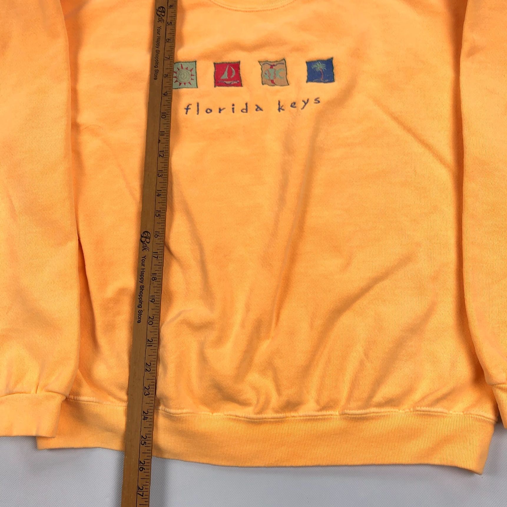 Vintage VINTAGE Florida Keys Sweatshirt Womens XL Crew Neck Peach Orange 90s VSCO Logo Pullover Size XL / US 12-14 / IT 48-50 - 7 Thumbnail