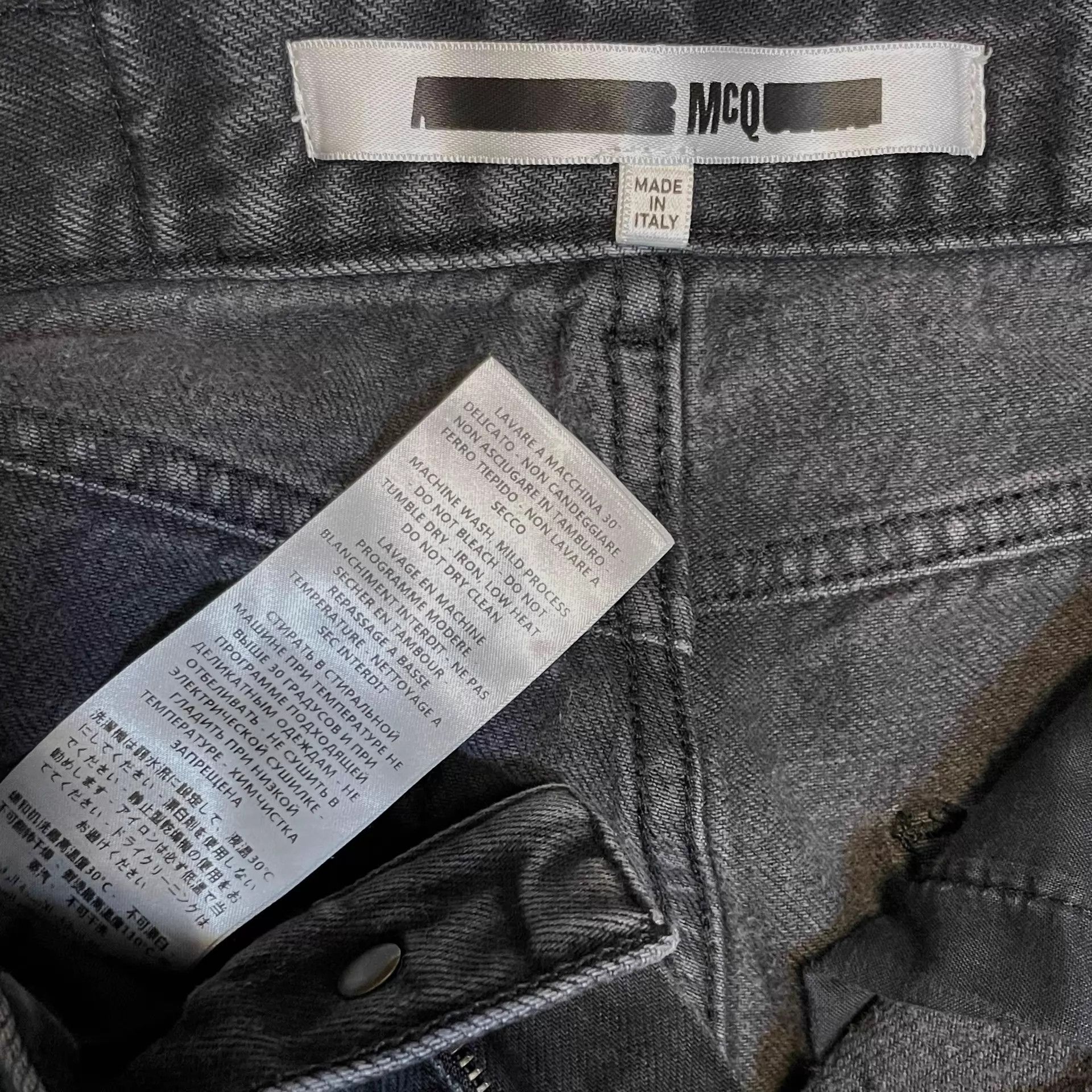 Alexander McQueen Alexander McQueen Velvet & Denim Jeans Gray/Black Size US 30 / EU 46 - 4 Thumbnail