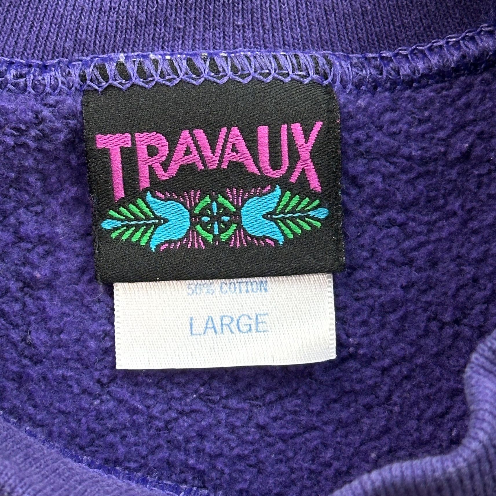 Vintage VINTAGE Travaux Sweatshirt Women’s Large Purple Embroidered Golfer USA Made 90s Size L / US 10 / IT 46 - 6 Thumbnail
