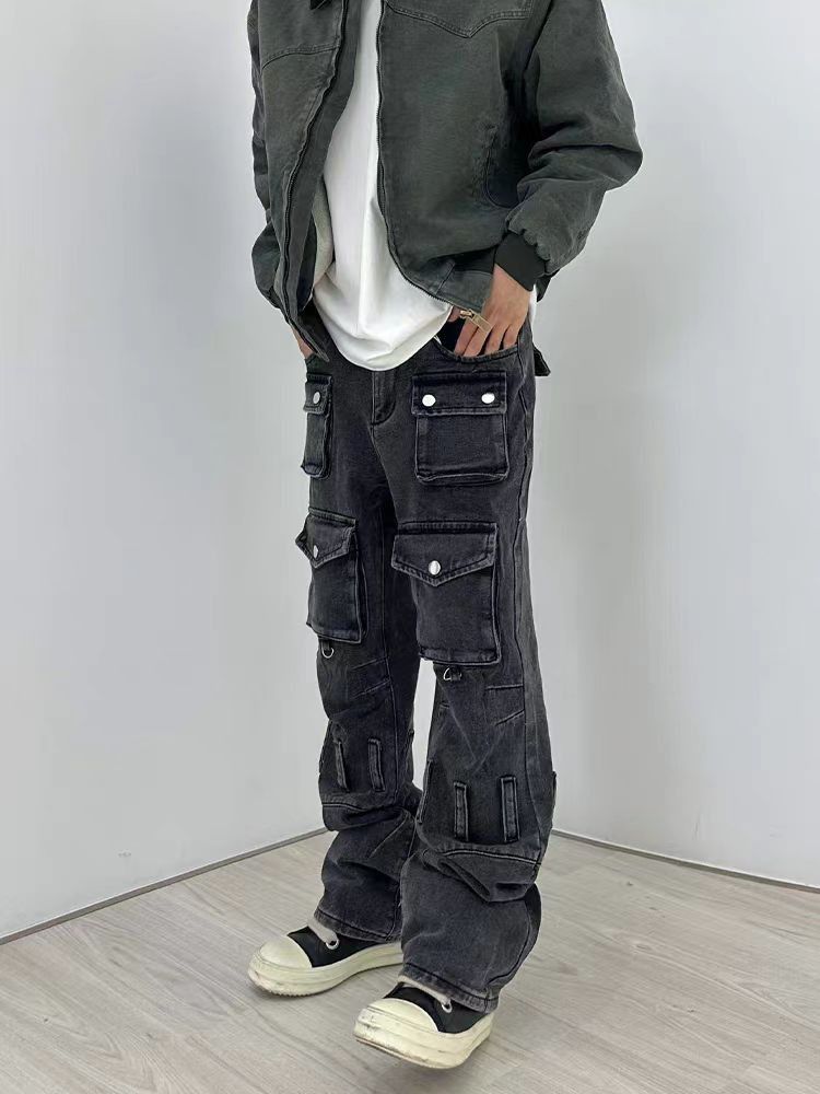 Japanese Brand × Jean Vintage Street Punk Hip Hop Multi-Pocket Workwear Jeans Size US 30 / EU 46 - 3 Thumbnail
