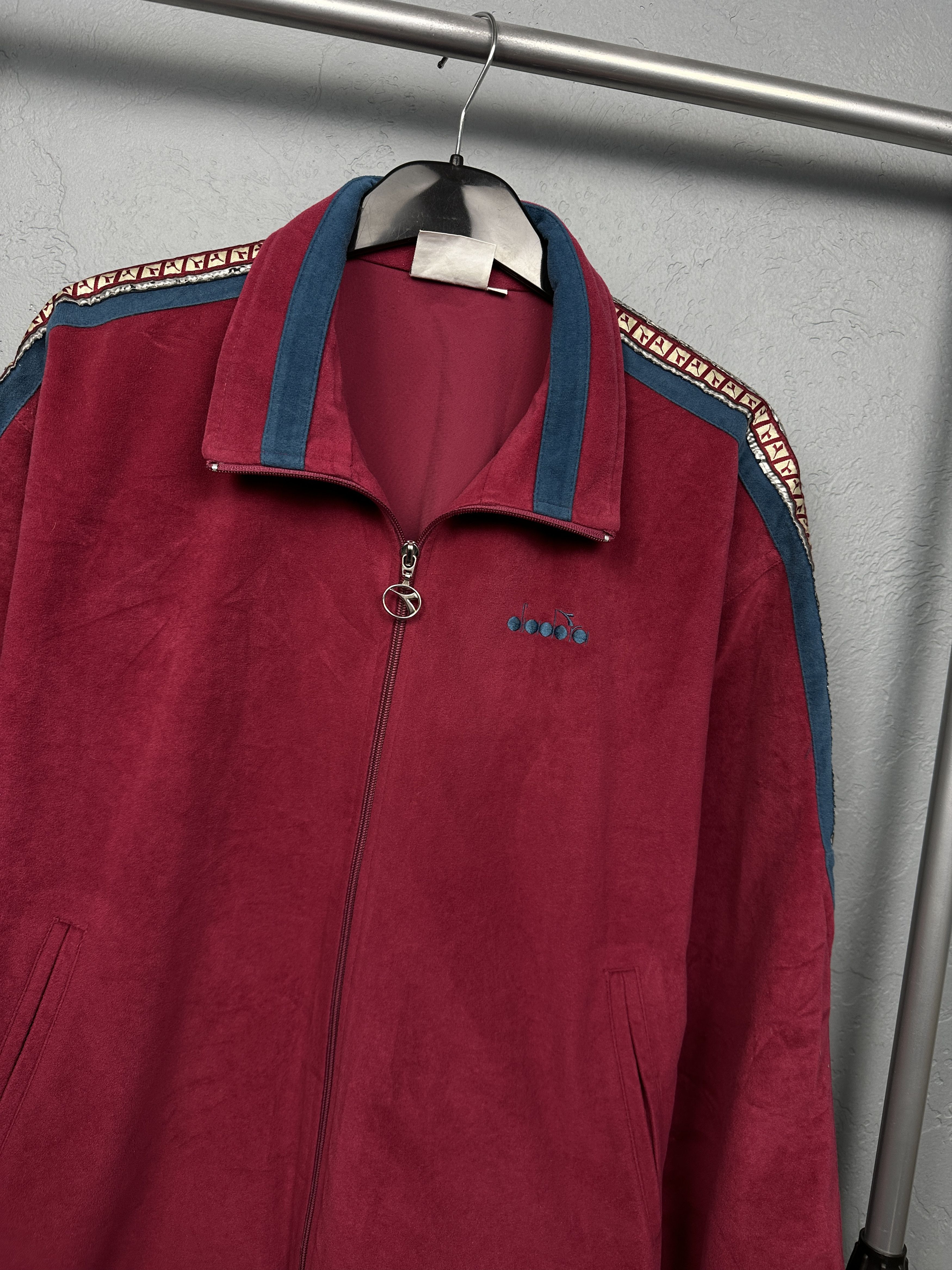 Diadora Diadora 90s Vintage Mens Velor Track Top Jacket Size US S / EU 44-46 / 1 - 2 Thumbnail
