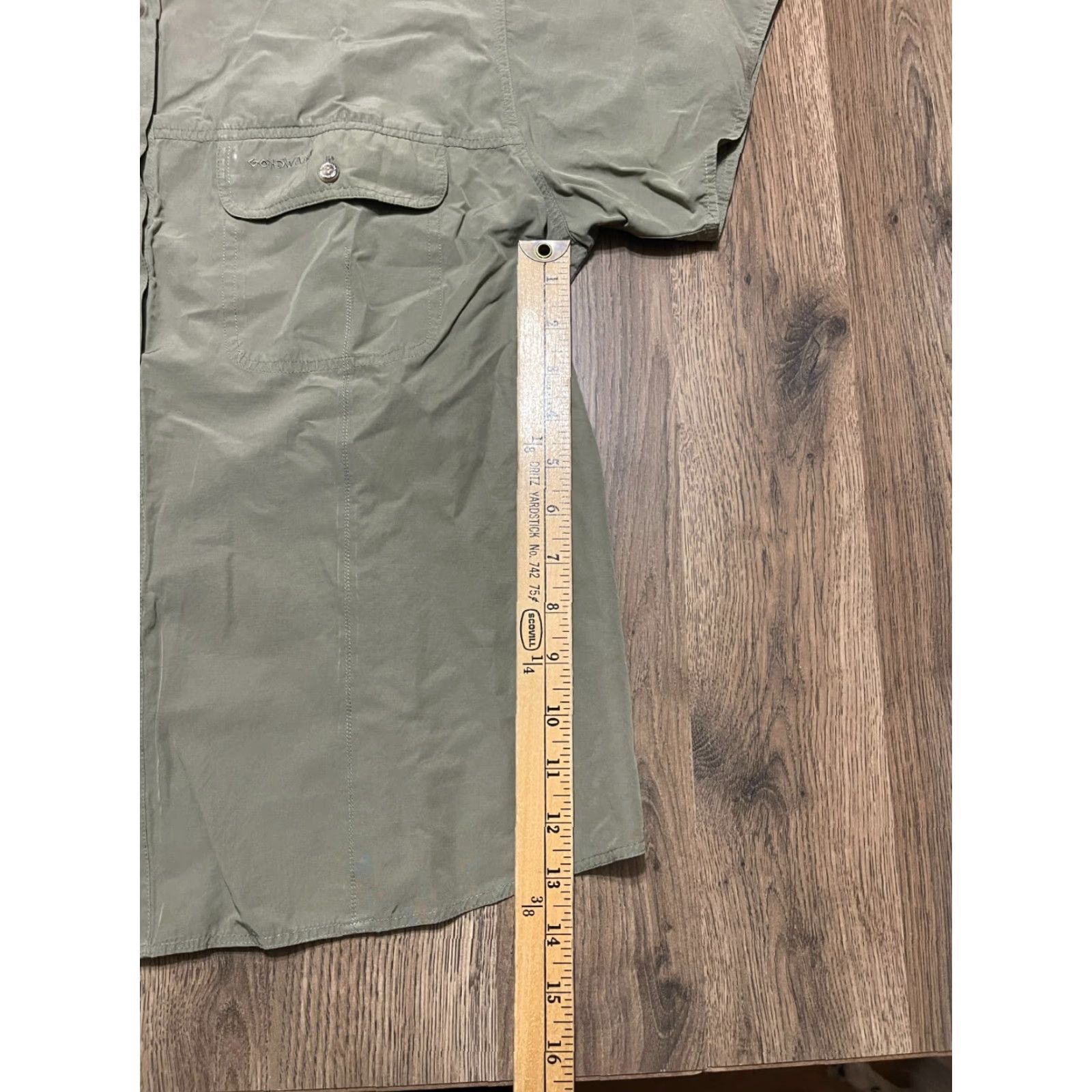 Vintage GONDWANA Shirt Women's Size 16 Green Button Up Short Sleeve Casual Modern 16 Womens Size XXL / US 16-18 / IT 52-54 - 6 Thumbnail