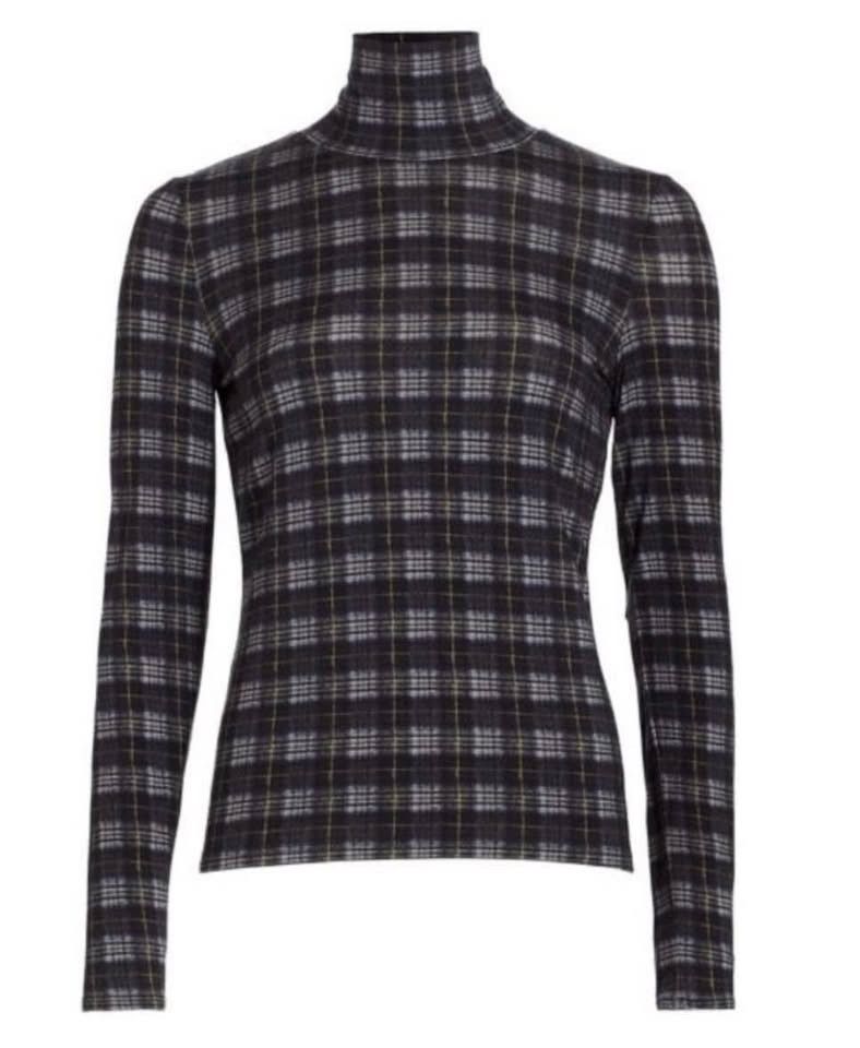 Vince VINCE Plaid Printed Long Sleeve Turtleneck Shirt Size M / US 6-8 / IT 42-44 - 1 Thumbnail