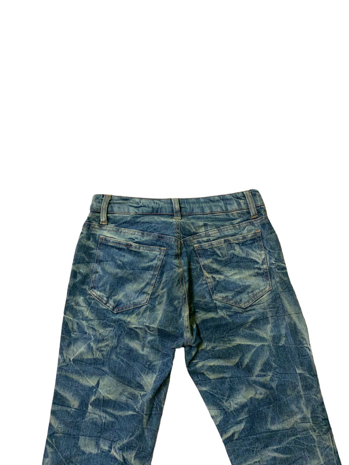 Japanese Brand Flared Smoked Acid Wash Bootcut Denim Jeans Size US 26 / EU 42 - 9 Thumbnail