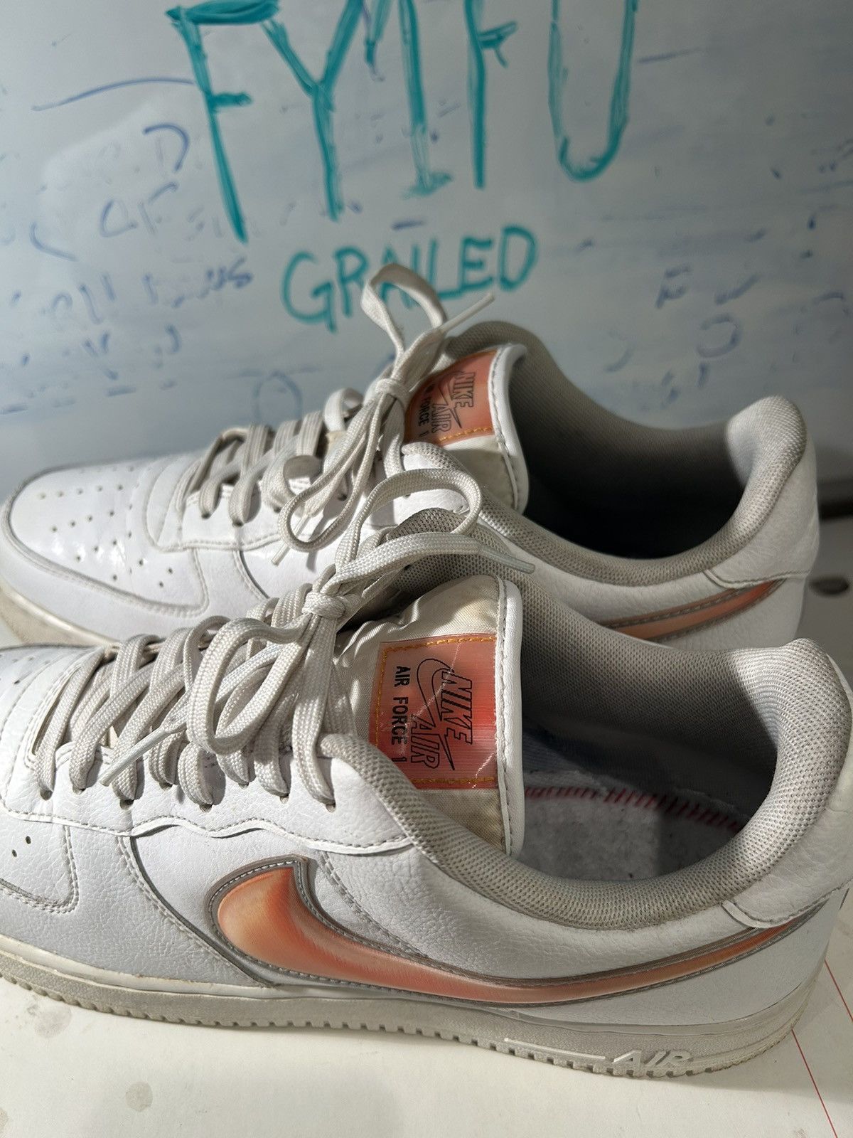 Nike Nike Air Force 1'07 V8 'Oversized Swoosh' Orange Peel Size US 13 / EU 46 - 4 Thumbnail