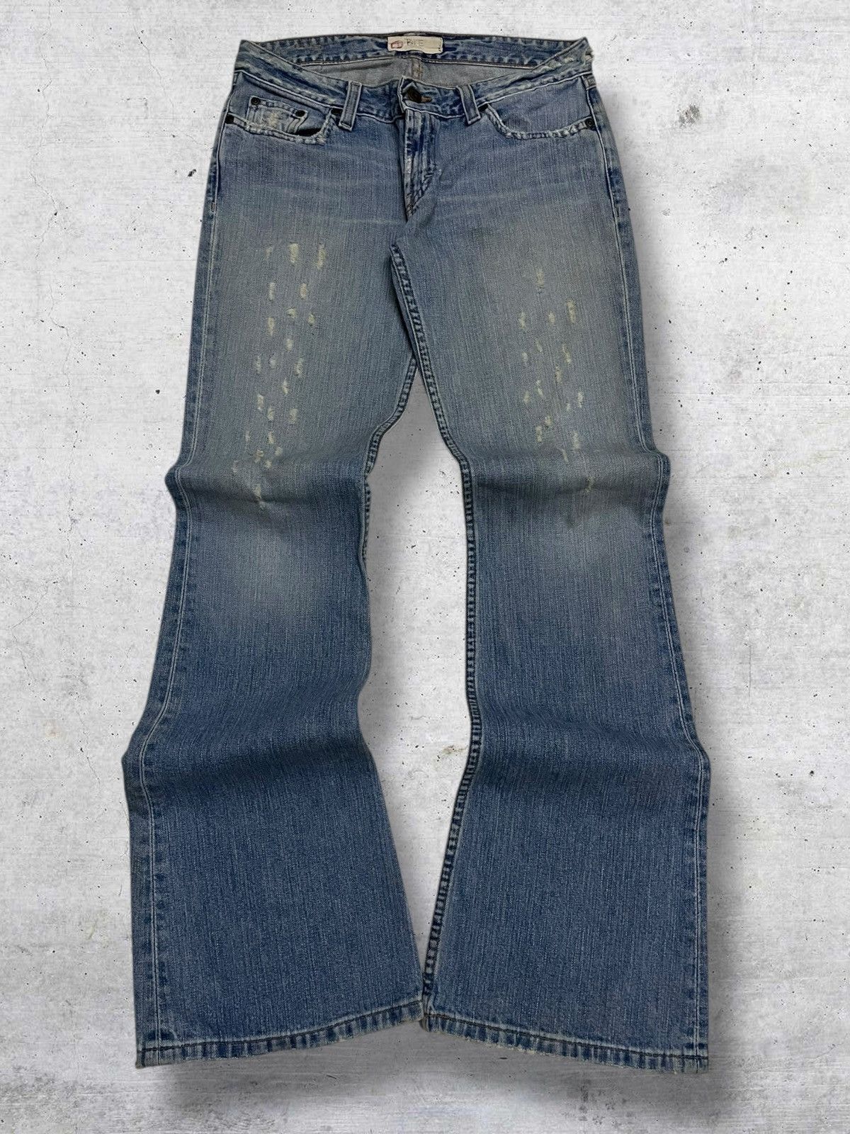 If Six Was Nine VINTAGE BIKE DENIM JAPAN DESIGNER DISTRESSED BLUE WASHED MUD Size US 29 - 1 Thumbnail