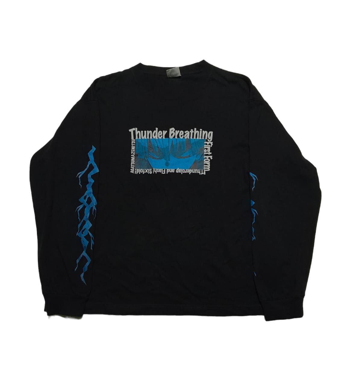 image of Zenitsu Demon Slayer X Uniqlo Long Sleeve in Black, Men's (Size Large)