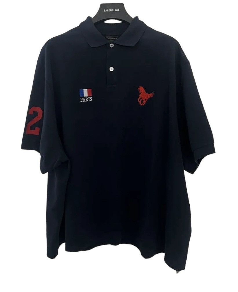 Balenciaga Balenciaga Oversized Navy Polo Grailed