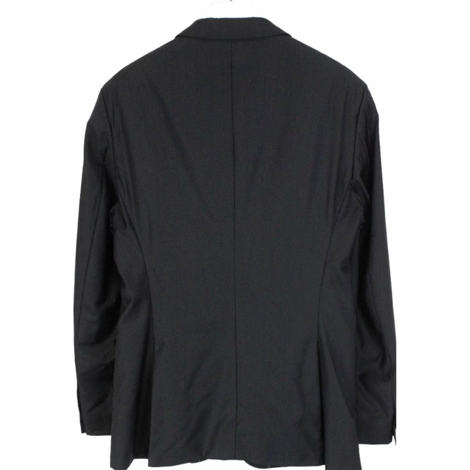 Hugo Boss HUGO BOSS Blazer James3/Sharp5 Wool Patterned Single Breasted Men's US 44 Black Notch Lapel Logo Patterned Wool Blazer Mens Size 44R - 2 Thumbnail