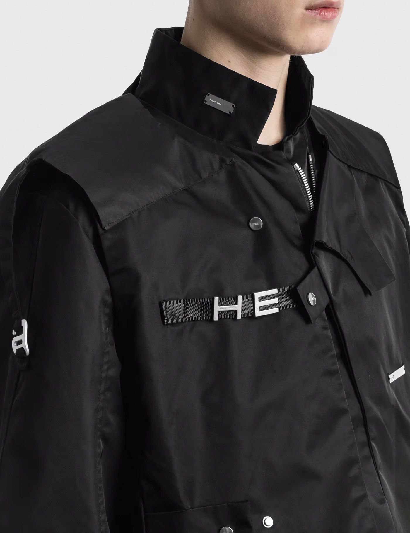 Heliot Emil SS20 'TORQUED ELLIPSE' BULLFIGHTER BLACK TECHNICAL JACKET Size US L / EU 52-54 / 3 - 5 Thumbnail