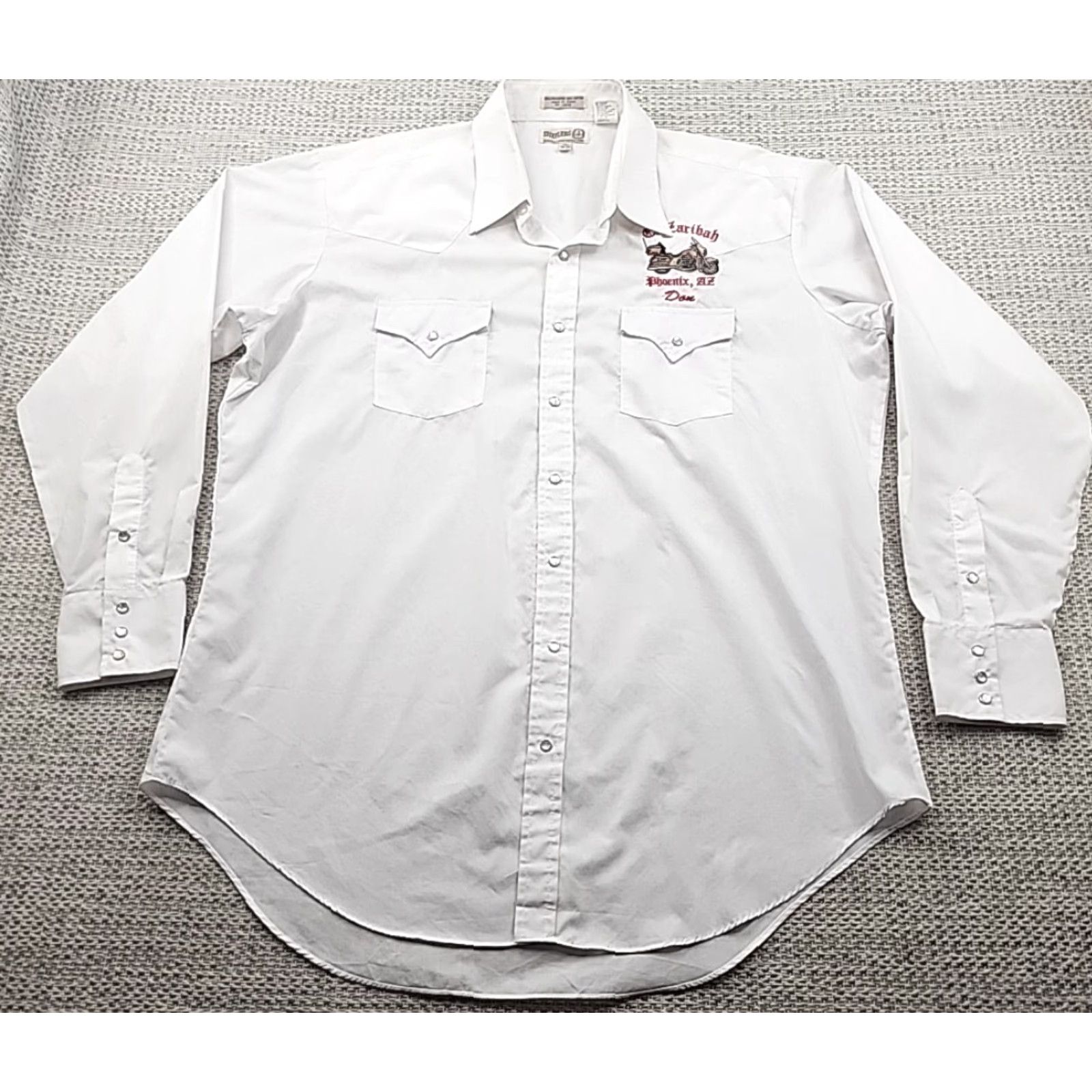 Vintage VINTAGE Sheplers Pearl Snap Shirt Mens 18 37 Tall Western Button-Up Long Sleeve White Cotton Blend 70s 80s 90s Cowboy Mens Size US XXL / EU 58 / 5 - 2 Thumbnail