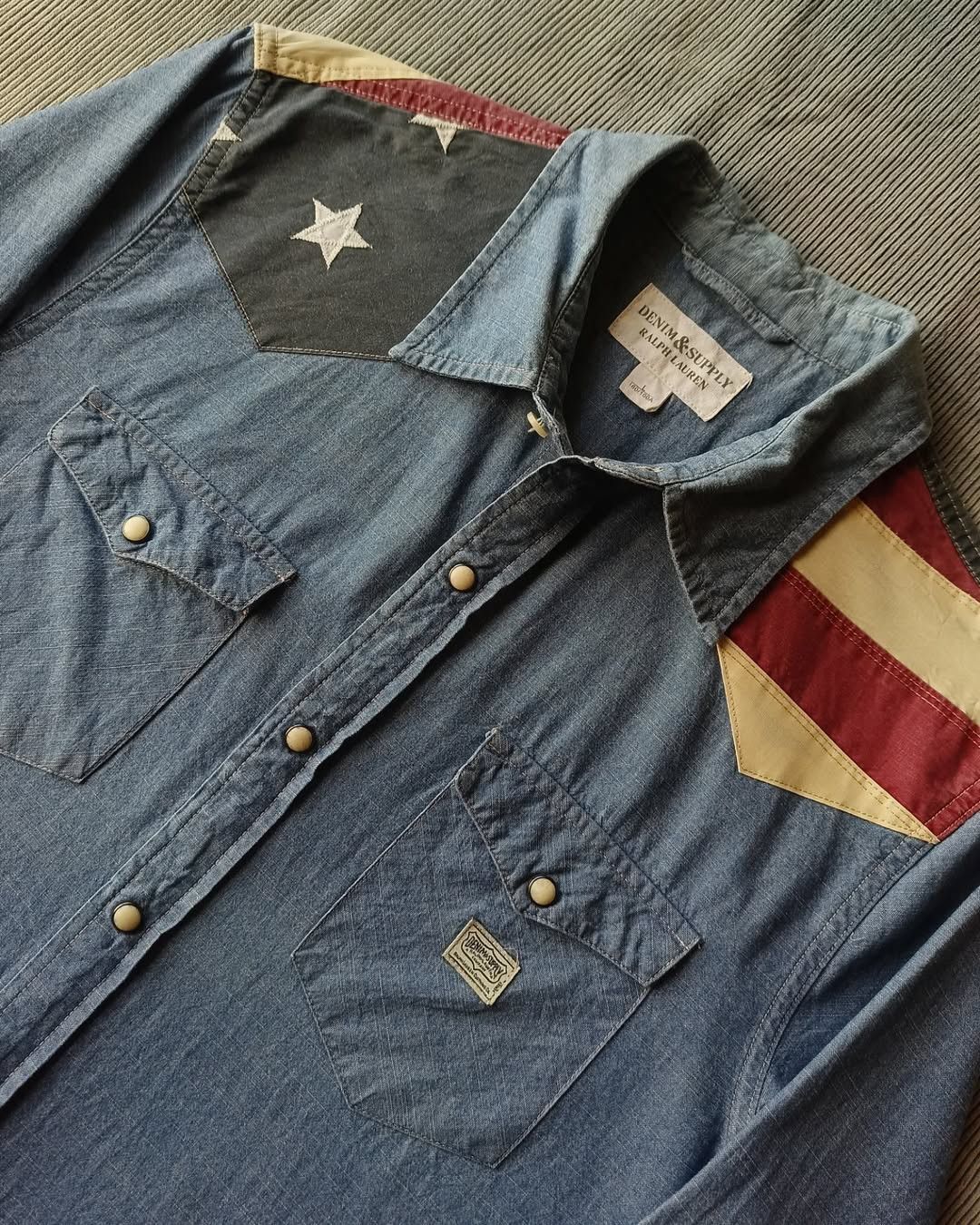 Denim & Supply Ralph Lauren × Designer × Ralph Lauren Denim & Supply RL American Flag Chambray Western Shirt Size US L / EU 52-54 / 3 - 5 Thumbnail