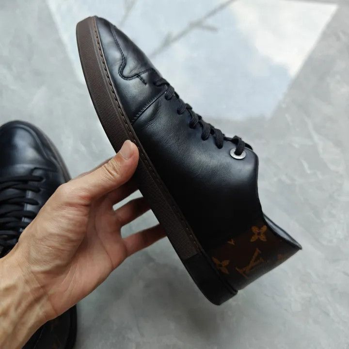 Louis Vuitton Louis Vuitton Black Leather Travel Sneakers -2508 Size US 9 / EU 42 - 4 Thumbnail