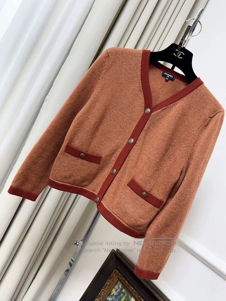 Chanel 18A Hamburger Series Brick Red Brown Orange Edge Kn