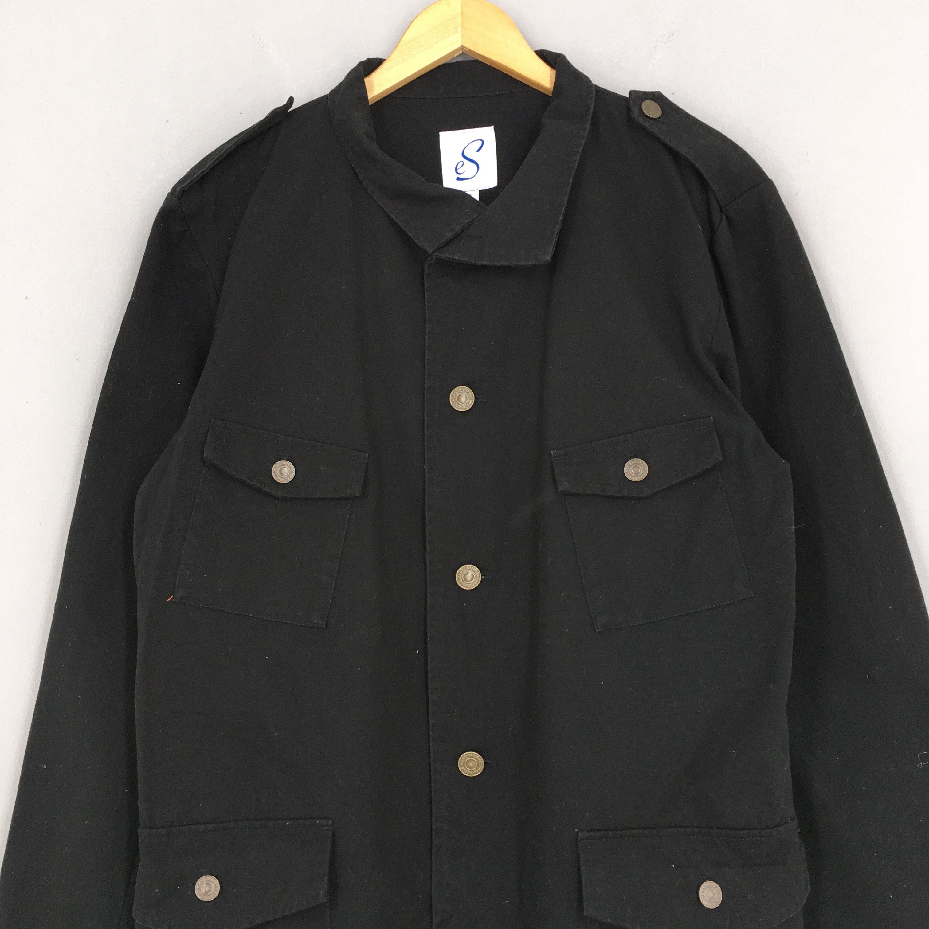 eS Vintage 1990s Black Denim Jeans Workwear Jacket Large Size US L / EU 52-54 / 3 - 2 Thumbnail
