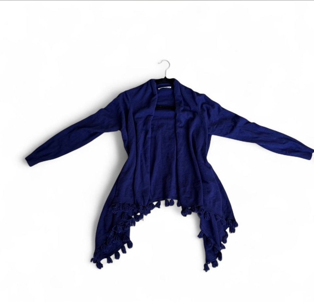 Oscar De La Renta Oscar de la Renta navy blue open front tassel sweater O/S Size M / US 6-8 / IT 42-44 - 2 Thumbnail