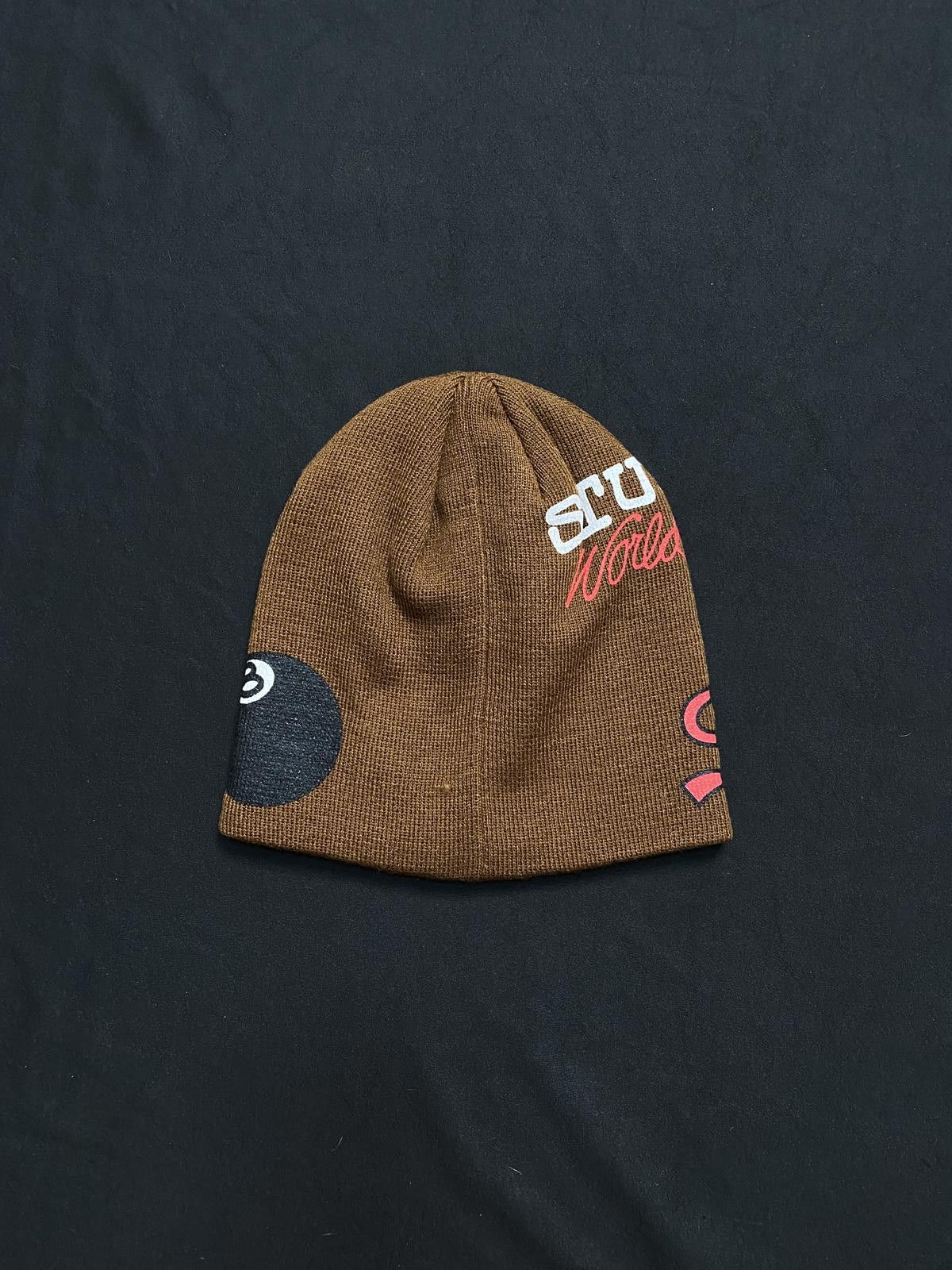 Stussy Rare Stussy Mixed Logo No Cuff Knit Skull Cap Brown Beanie Size ONE SIZE - 4 Thumbnail