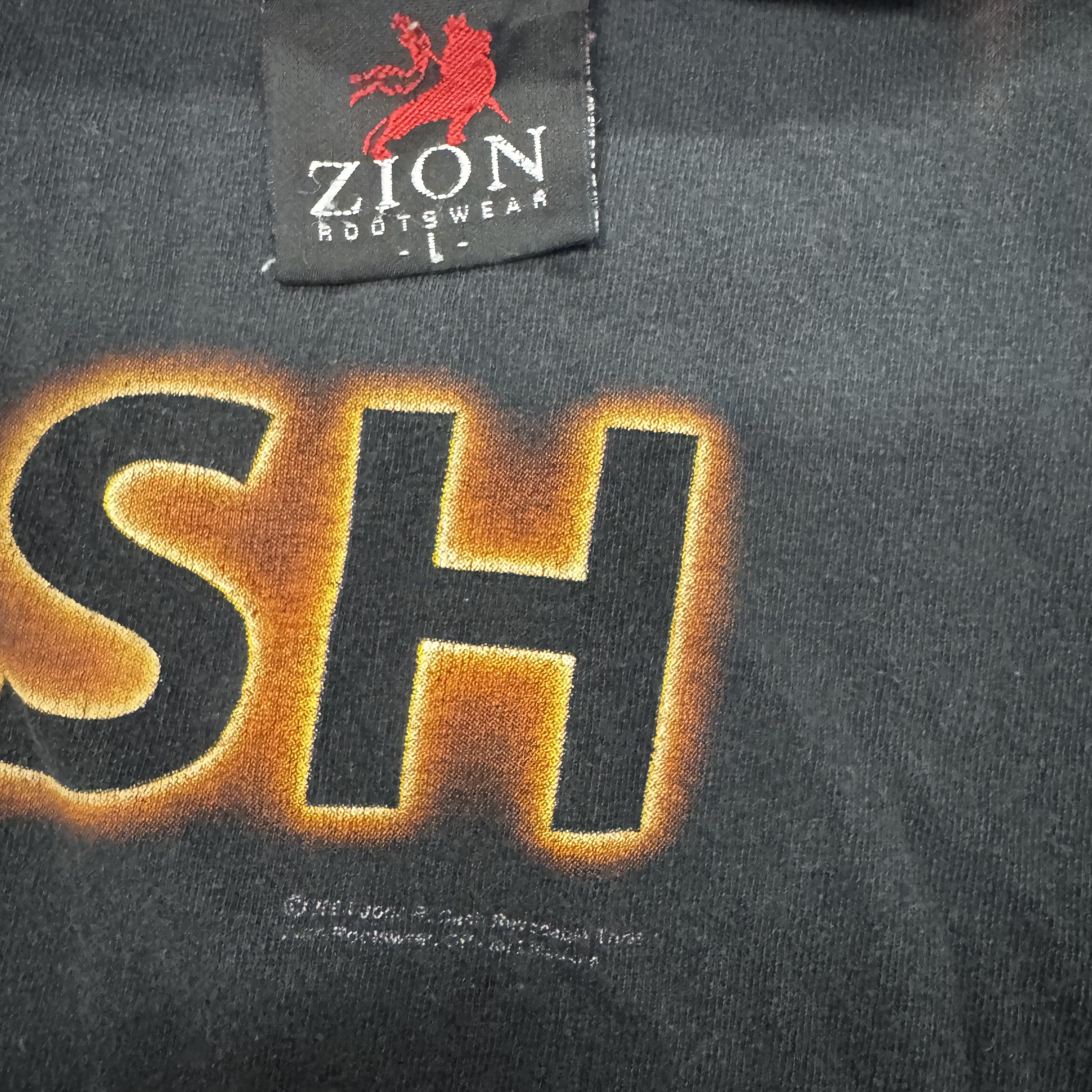 Band Tees × Vintage × Zion Rootswear VTG Y2K Faded Johnny Cash Zion Graphic T Shirt Band Rock Size US L / EU 52-54 / 3 - 4 Thumbnail