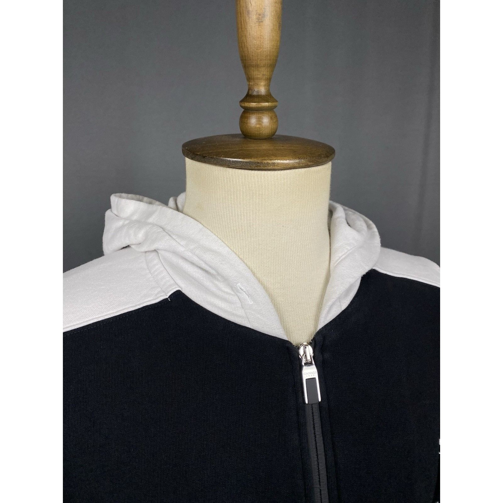 Canali Canali Big Logo Men's Black Full Zip Hoodie Sweater Size 46 Size US S / EU 44-46 / 1 - 5 Thumbnail