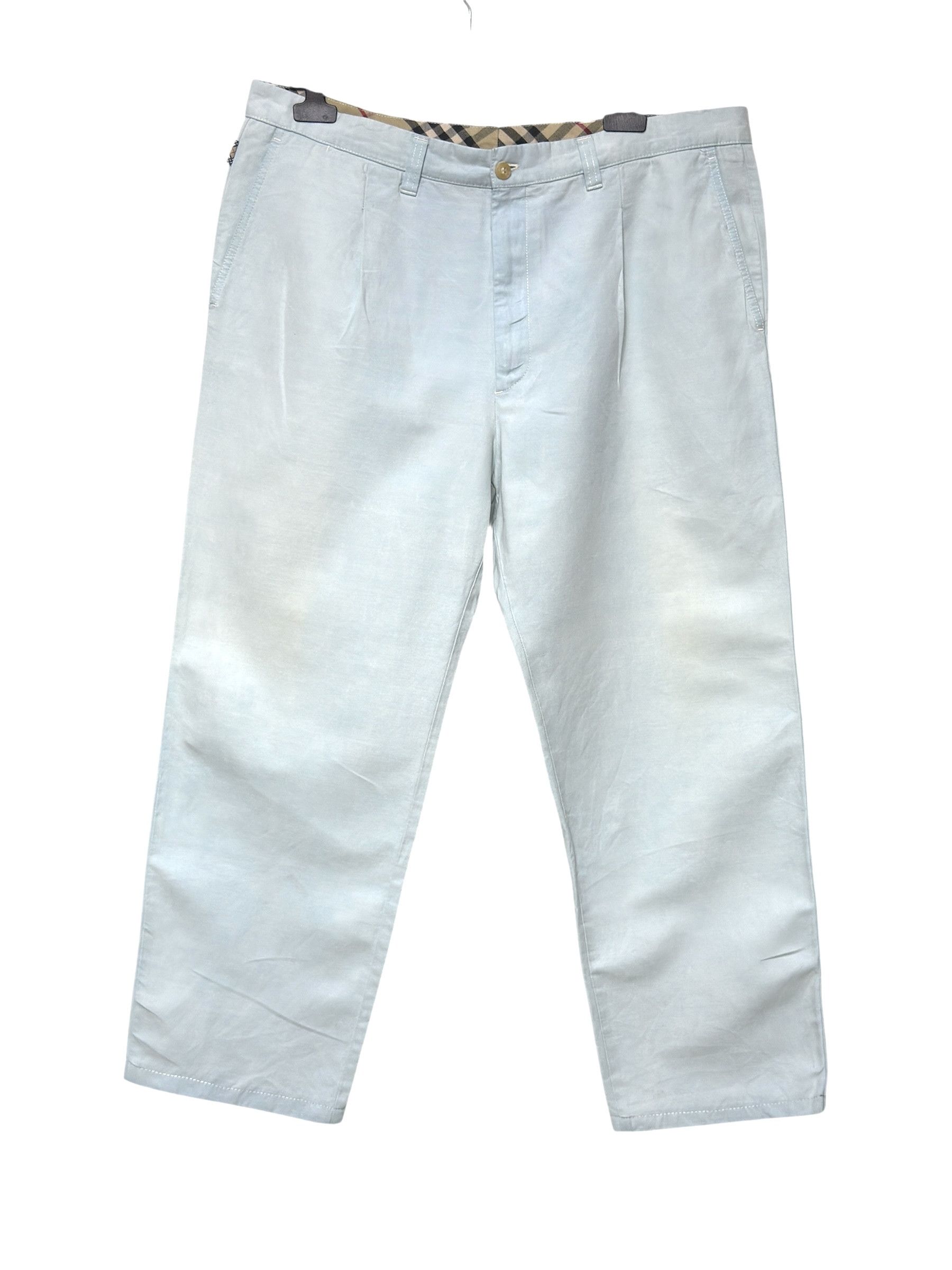 Burberry 🔥Babyblue Burberry light pants cotton and linen size 36 Size US 36 / EU 52 - 1 Thumbnail