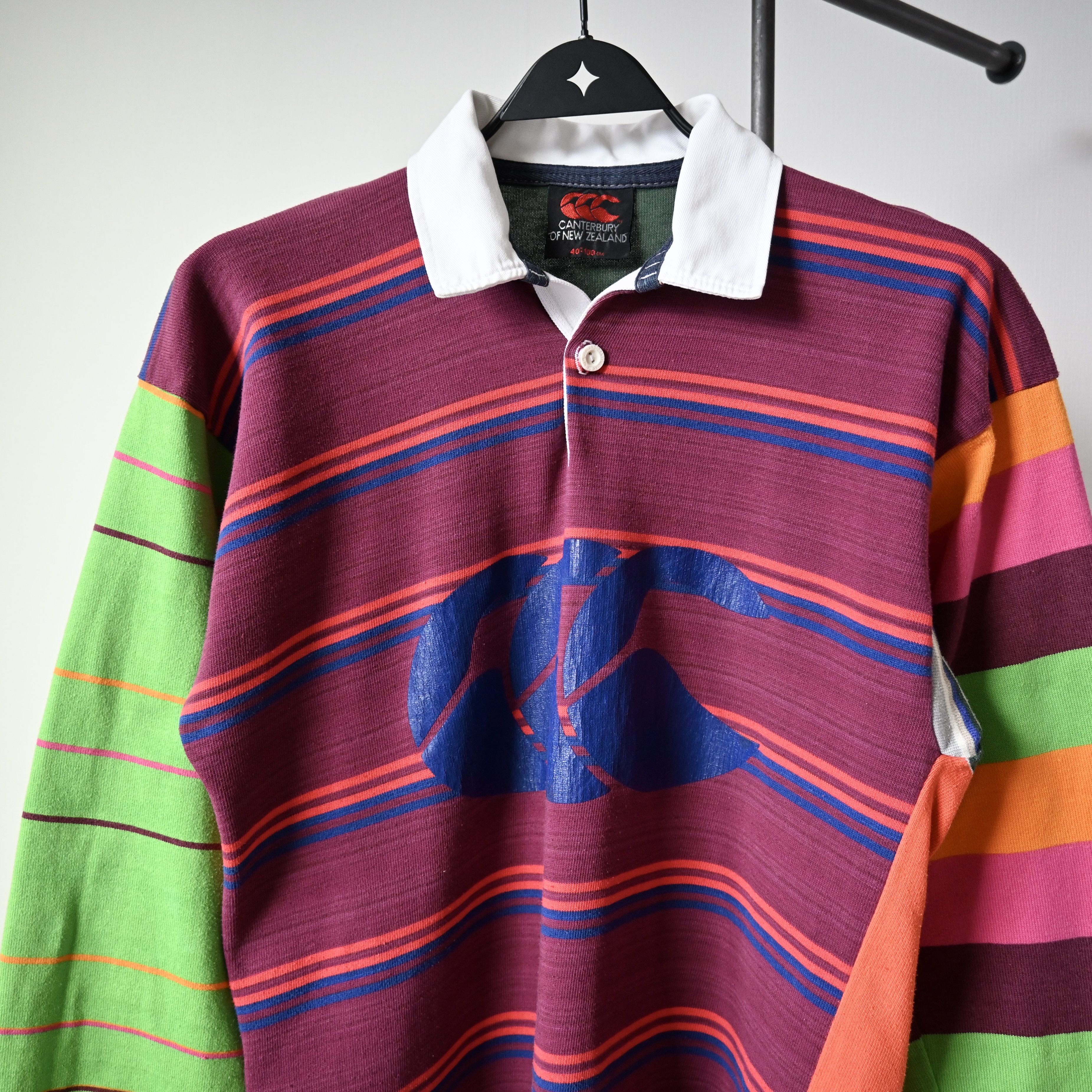Canterbury of New Zealand VTG 1990s Canterbury Of New Zealand crazy stripe rugbyshirt Size US M / EU 48-50 / 2 - 6 Thumbnail