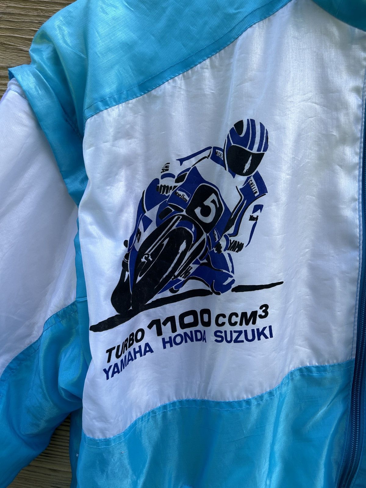 Vintage 80s Vintage Kawasaki Shiny 1100ccm3 Transformer Moto Jacket Size US XL / EU 56 / 4 - 3 Thumbnail