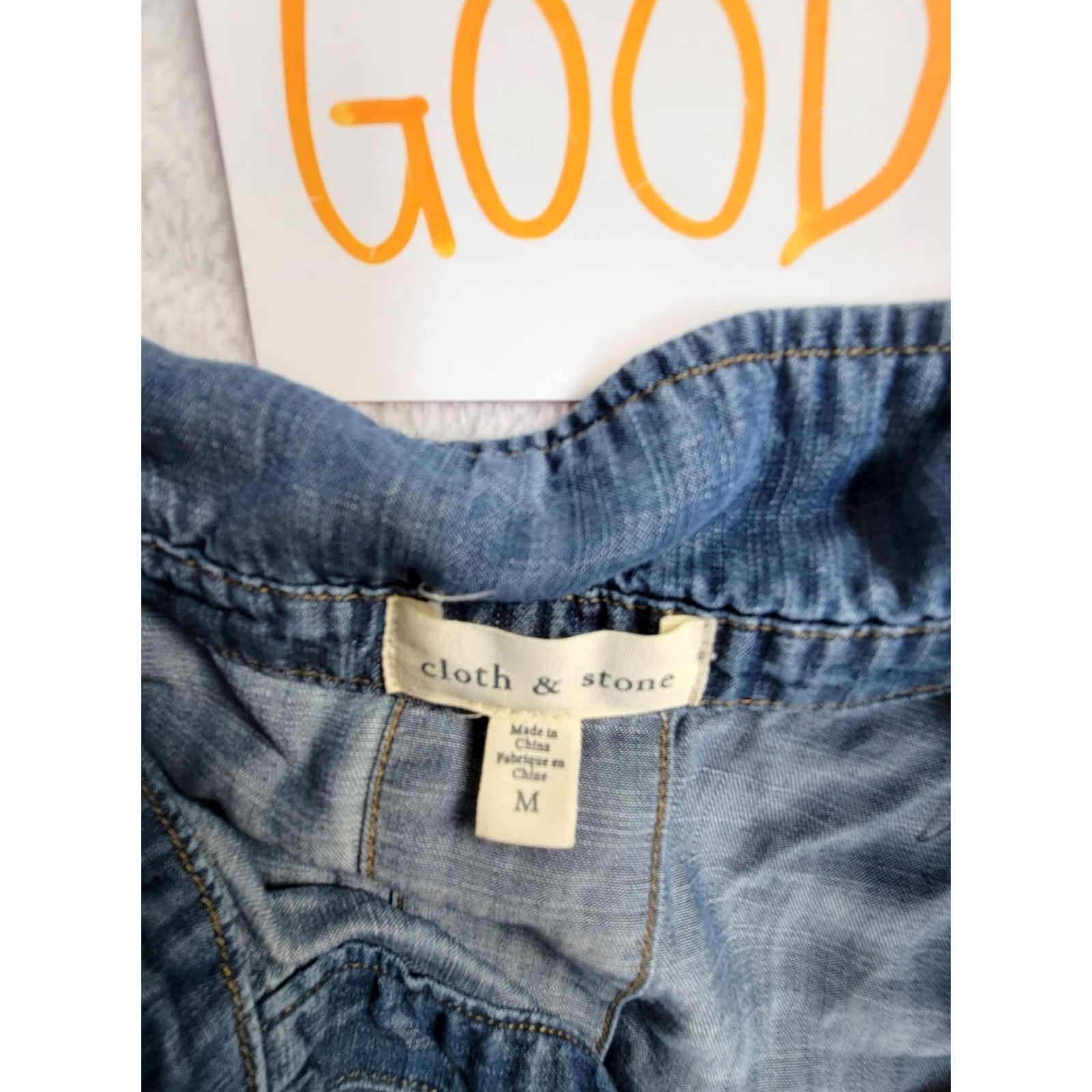 Denime Cloth & Stone Denim Button-Down Long Sleeve Shirt Medium Women Blue Pullover Shirt Size M / US 6-8 / IT 42-44 - 3 Thumbnail