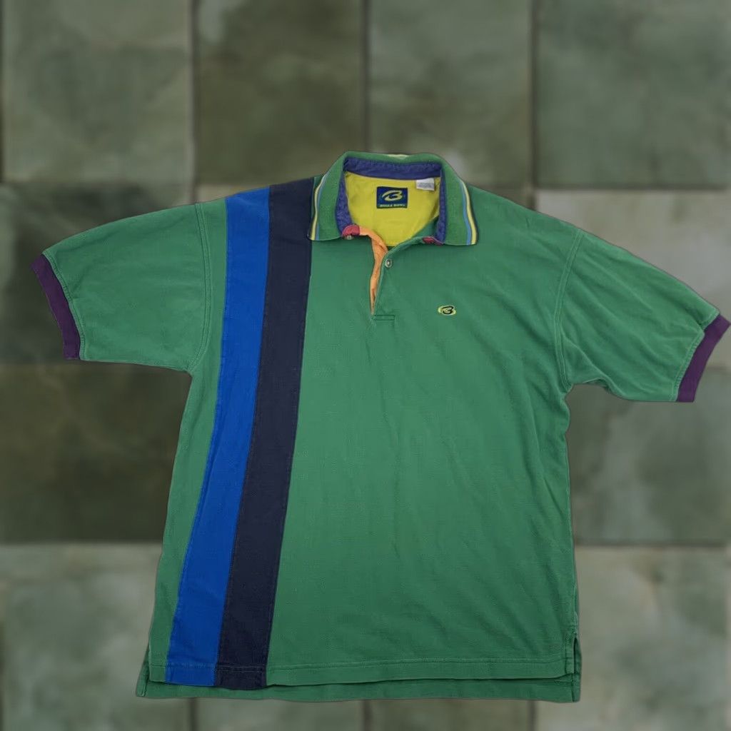 Bugle Boy VINTAGE Bugle Boy Polo Shirt Adult XL Green Stripes 90s Y2K Collared Shirt Mens Size US XL / EU 56 / 4 - 1 Thumbnail