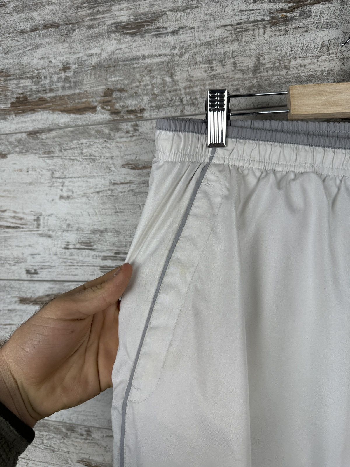 Nike × Vintage Mens Vintage Nike white drill pants swoosh sweatpants rare Size US 34 / EU 50 - 6 Thumbnail