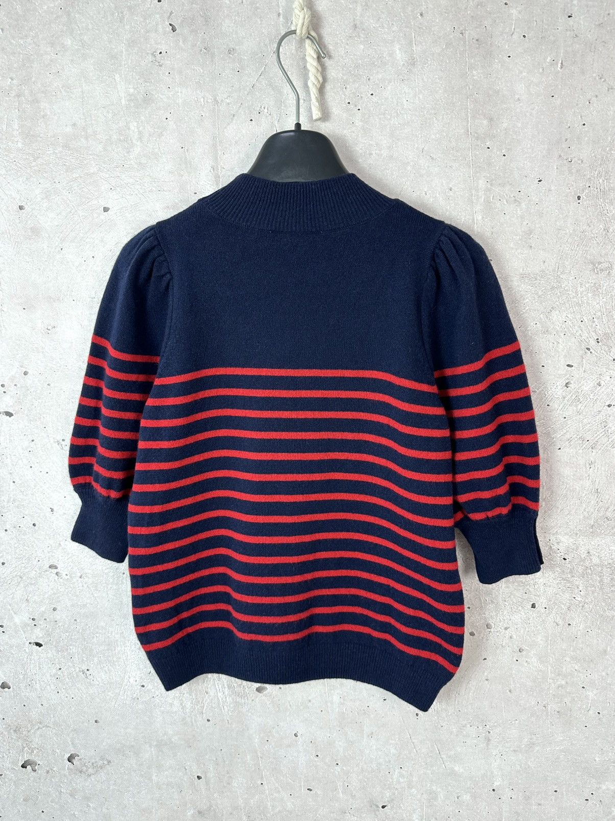 Sezane Sezane Cashmere Stripped Gold Buttons Short Sleeve Sweater Size S / US 4 / IT 40 - 6 Thumbnail