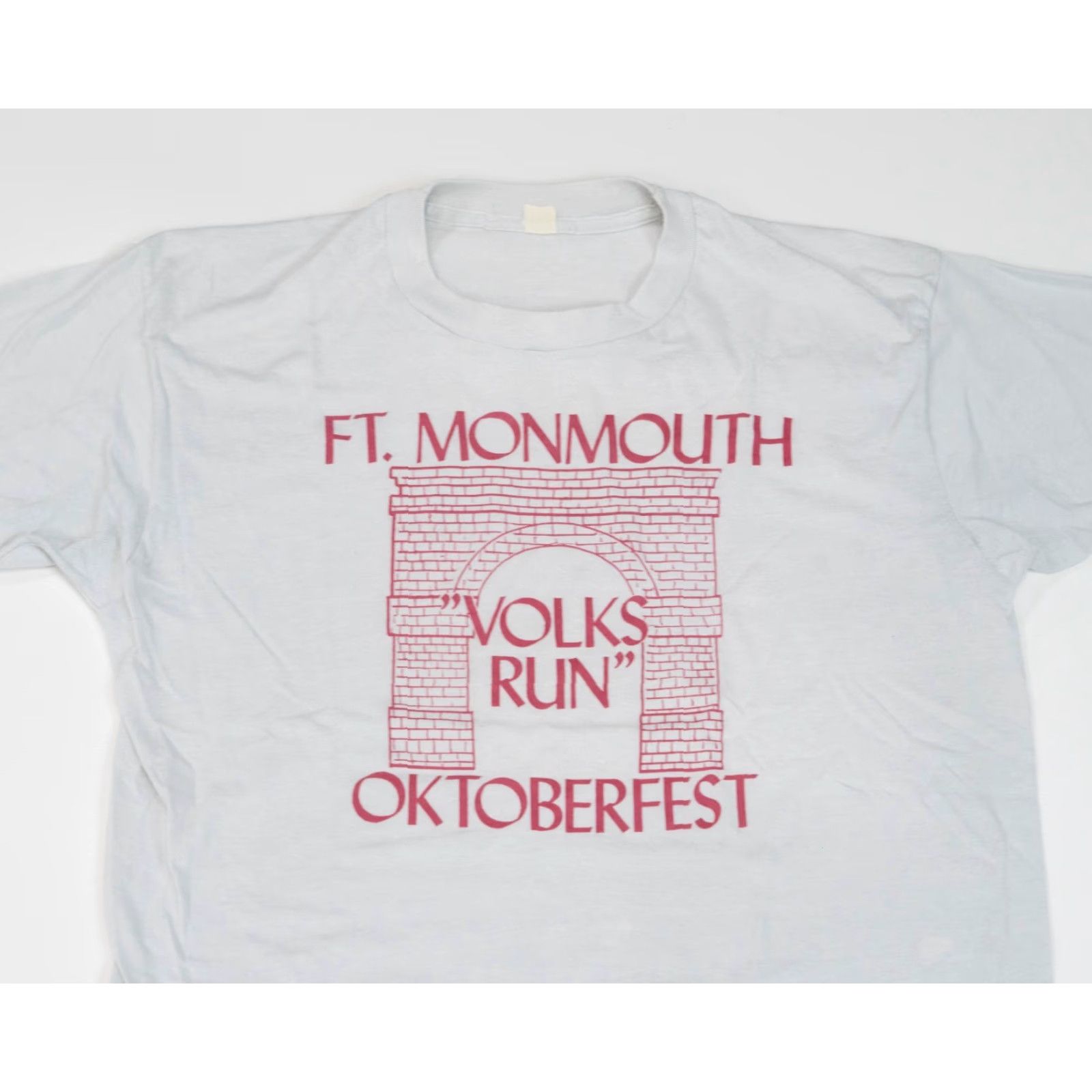 Vintage VINTAGE Oktoberfest 80s Single Stitch T-Shirt Mens Large Gray Cotton Screen Stars Ft Monmouth Volks Run Shirt Size US L / EU 52-54 / 3 - 3 Thumbnail