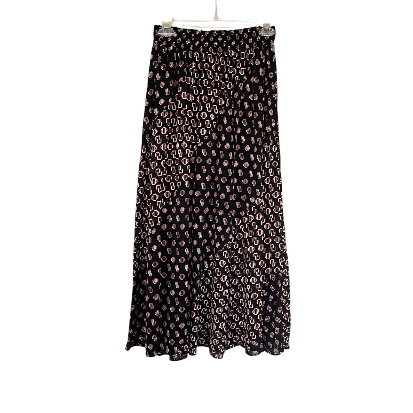 Maje Maje Geometric Scarf Print Black Patchwork Maxi Skirt Size 34" / US 12 / IT 48 - 1 Thumbnail