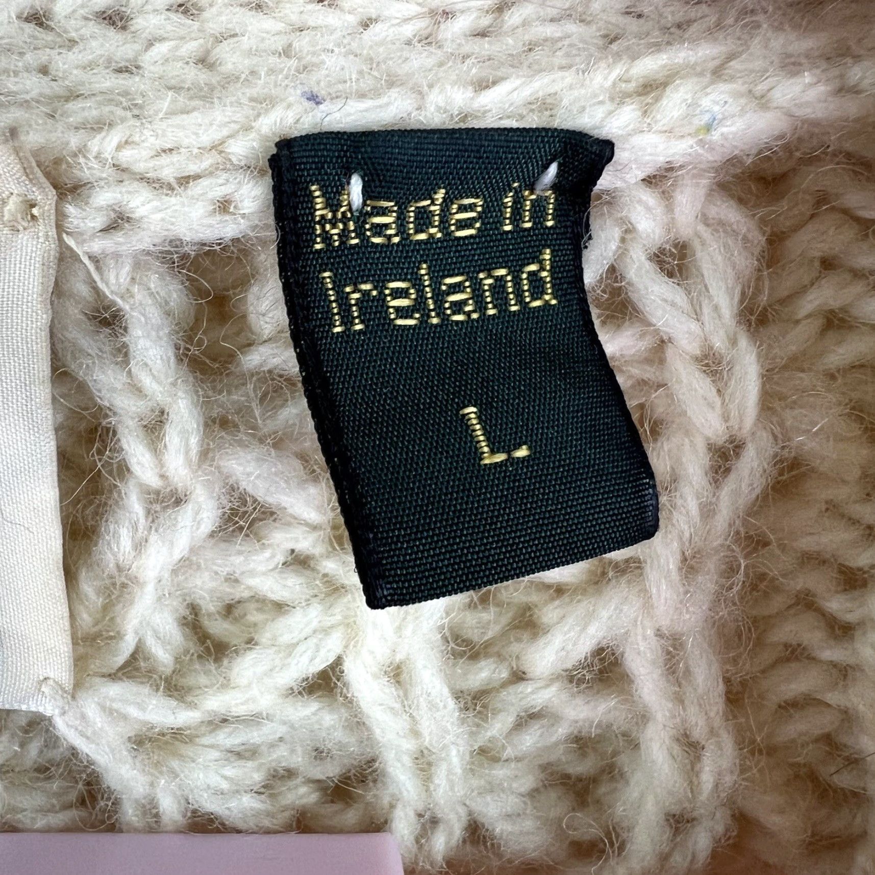 Vintage VINTAGE Donegal II 100% Wool Cable Knit Cardigan Sweater Women's Size L Beige Ireland Size L / US 10 / IT 46 - 5 Thumbnail