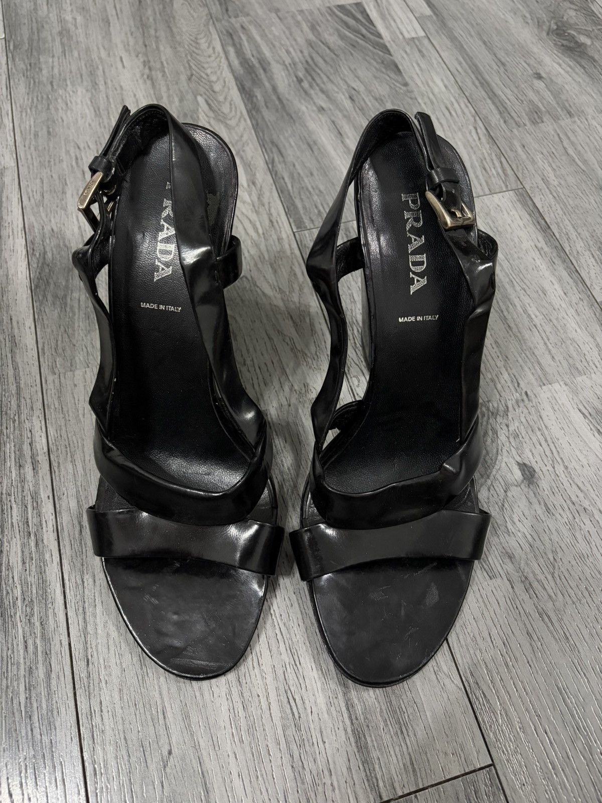 Prada Prada Black Patent Leather T-Strap Block Heels Size US 9 / IT 39 - 2 Thumbnail