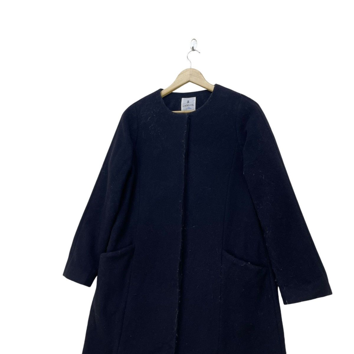 Autumn Cashmere × Lanvin Lanvin Collar Less Wool Jacket Size S / US 4 / IT 40 - 3 Thumbnail