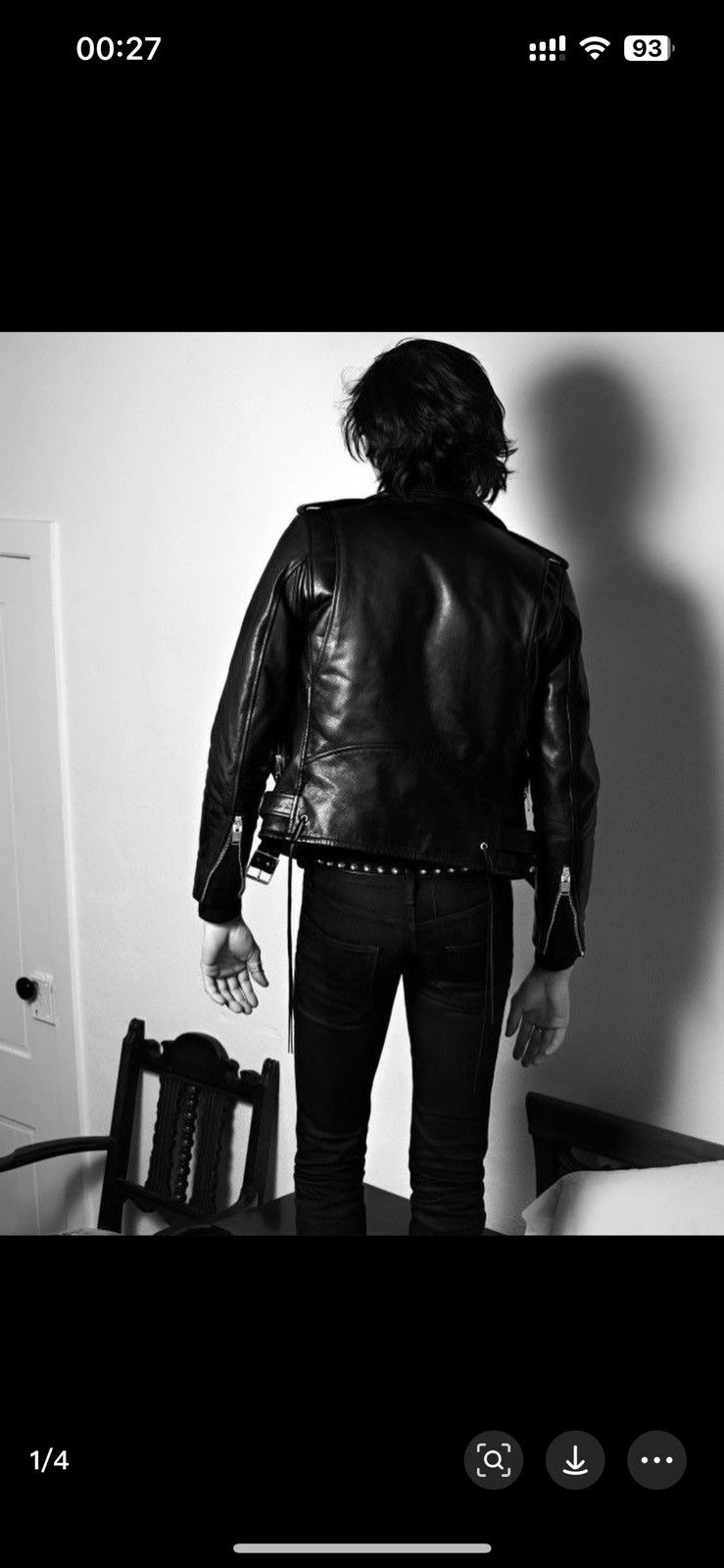 Hedi Slimane × Saint Laurent Paris × Yves Saint Laurent saint laurent 13fw L17 oiled calf bikerjacket Size US L / EU 52-54 / 3 - 6 Thumbnail