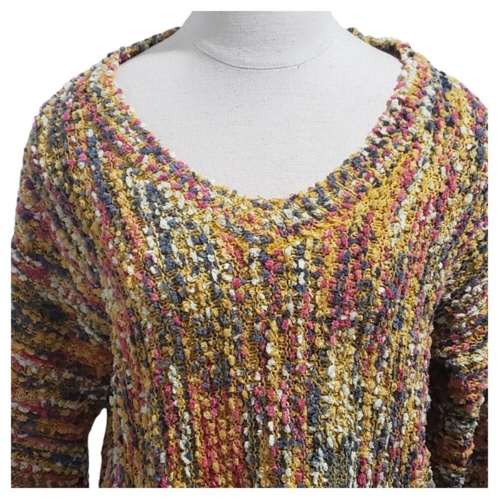 Designer CT1916 Ethyl Yellow & Gray V-neck Sweater S Size S / US 4 / IT 40 - 2 Thumbnail