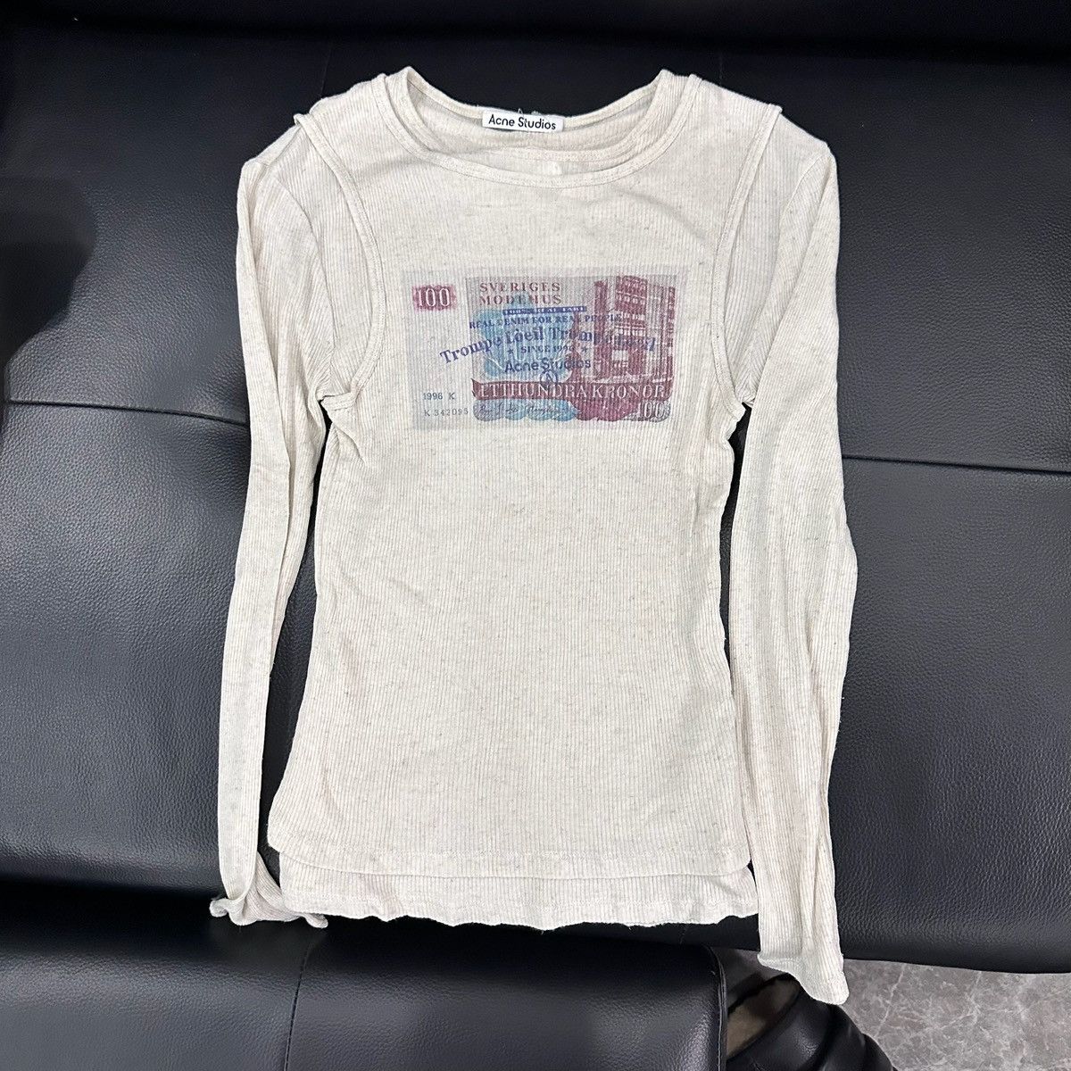 Acne Studios Acne Studios Money Chest Layered Long Sleeve Top Size US XXS / EU 40 - 1 Thumbnail