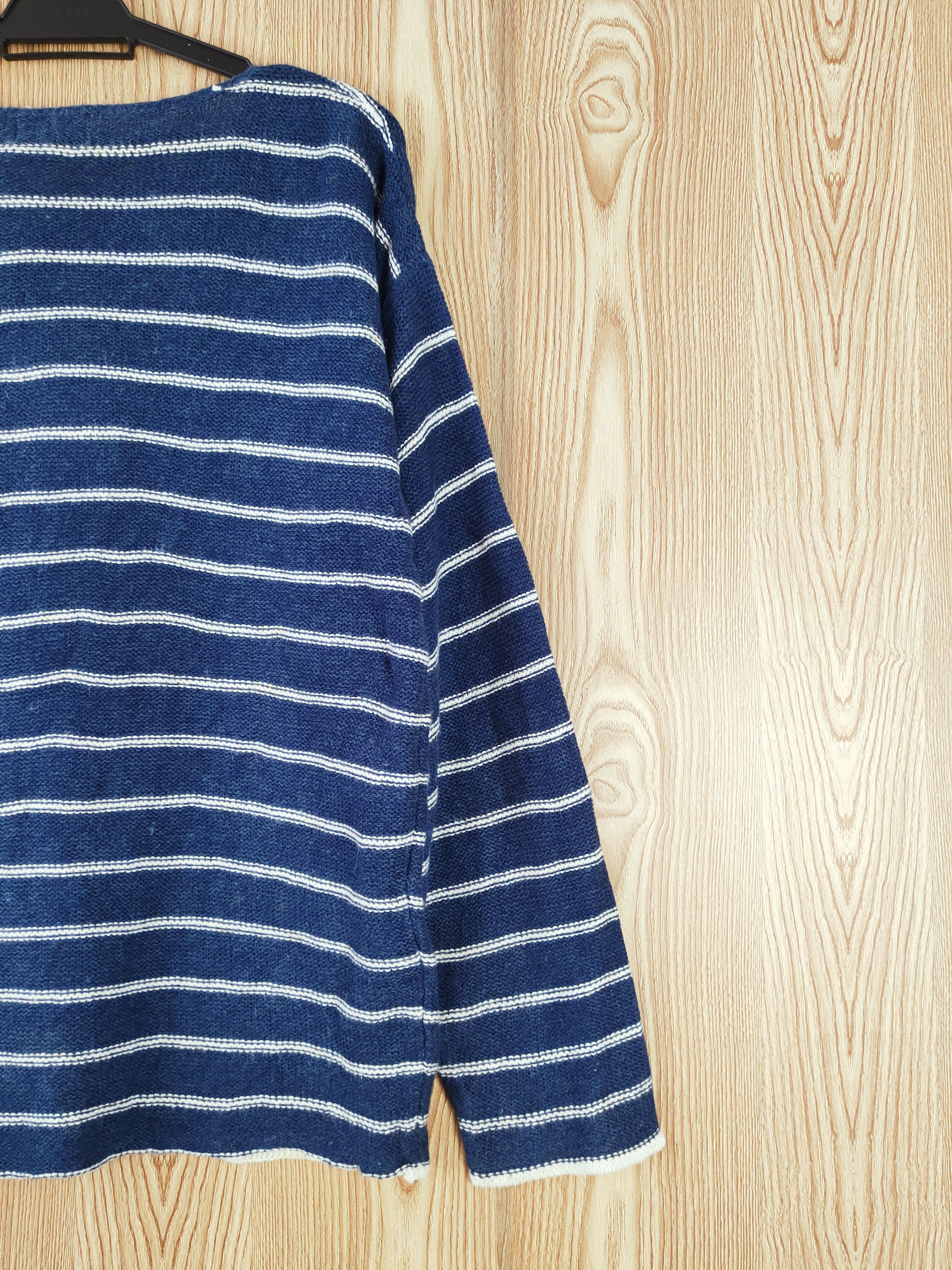 Homespun Knitwear Uniqlo Blue White Stripe Knitwear Long Sleeve T-shirts #W815 Size US L / EU 52-54 / 3 - 9 Thumbnail